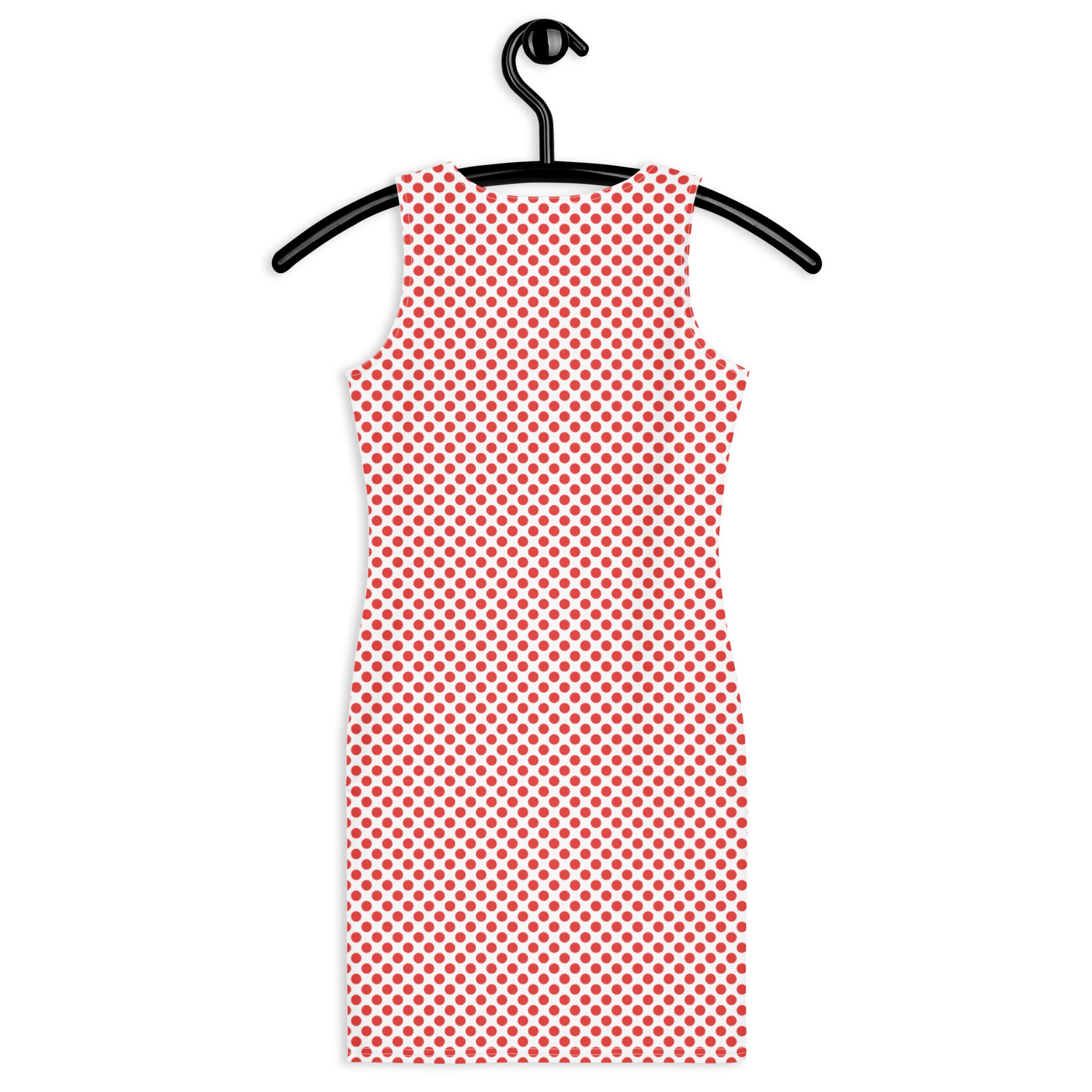 White Dress With Red Polka Dots Bodycon Tank Dress
