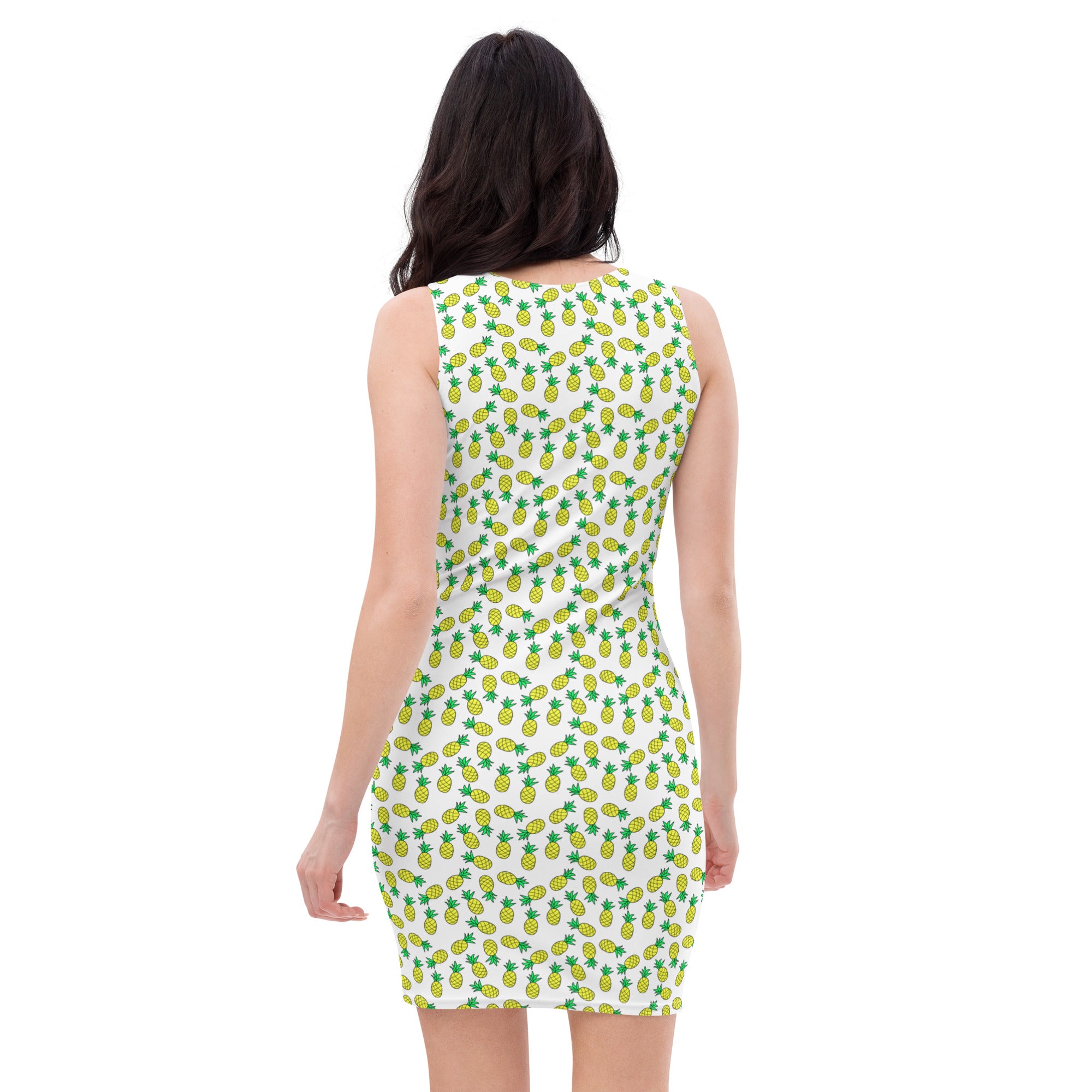 Preppy Pineapple Pattern Beach Bodycon Style Dress