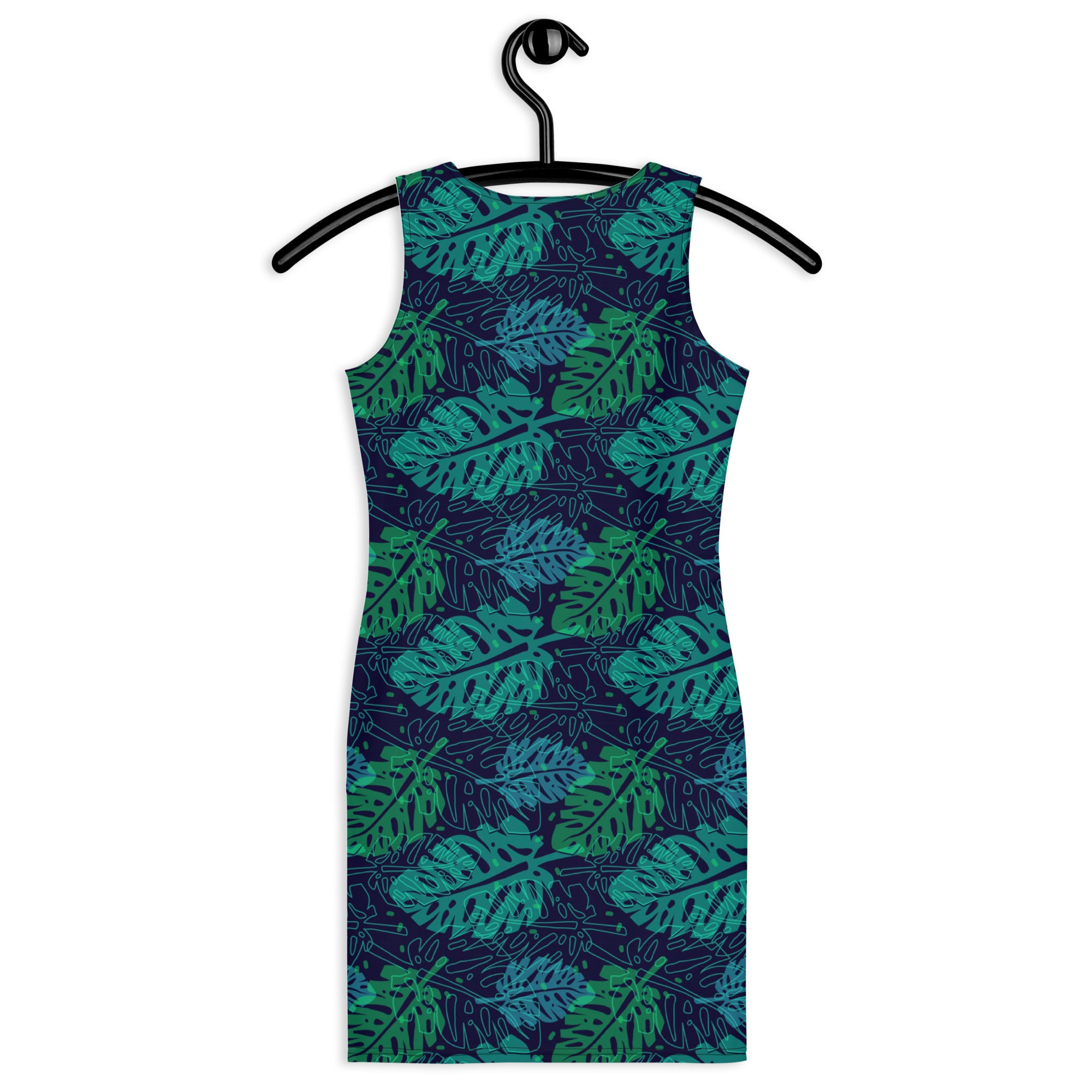 Tropical Summer Palm Leaf Bodycon Tank Dress