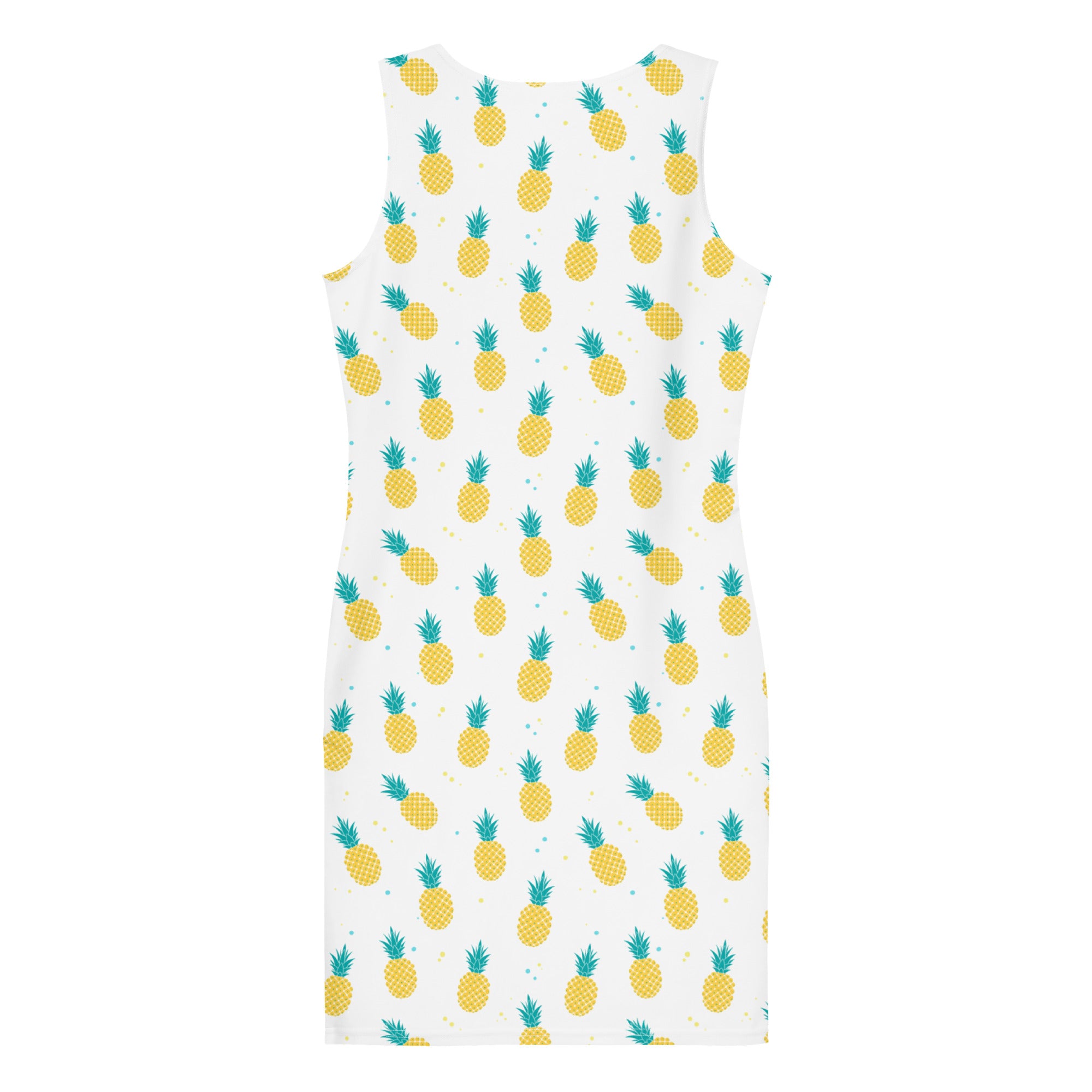 Aesthetic Summer Pineapple Print Beach Party Bodycon Dress