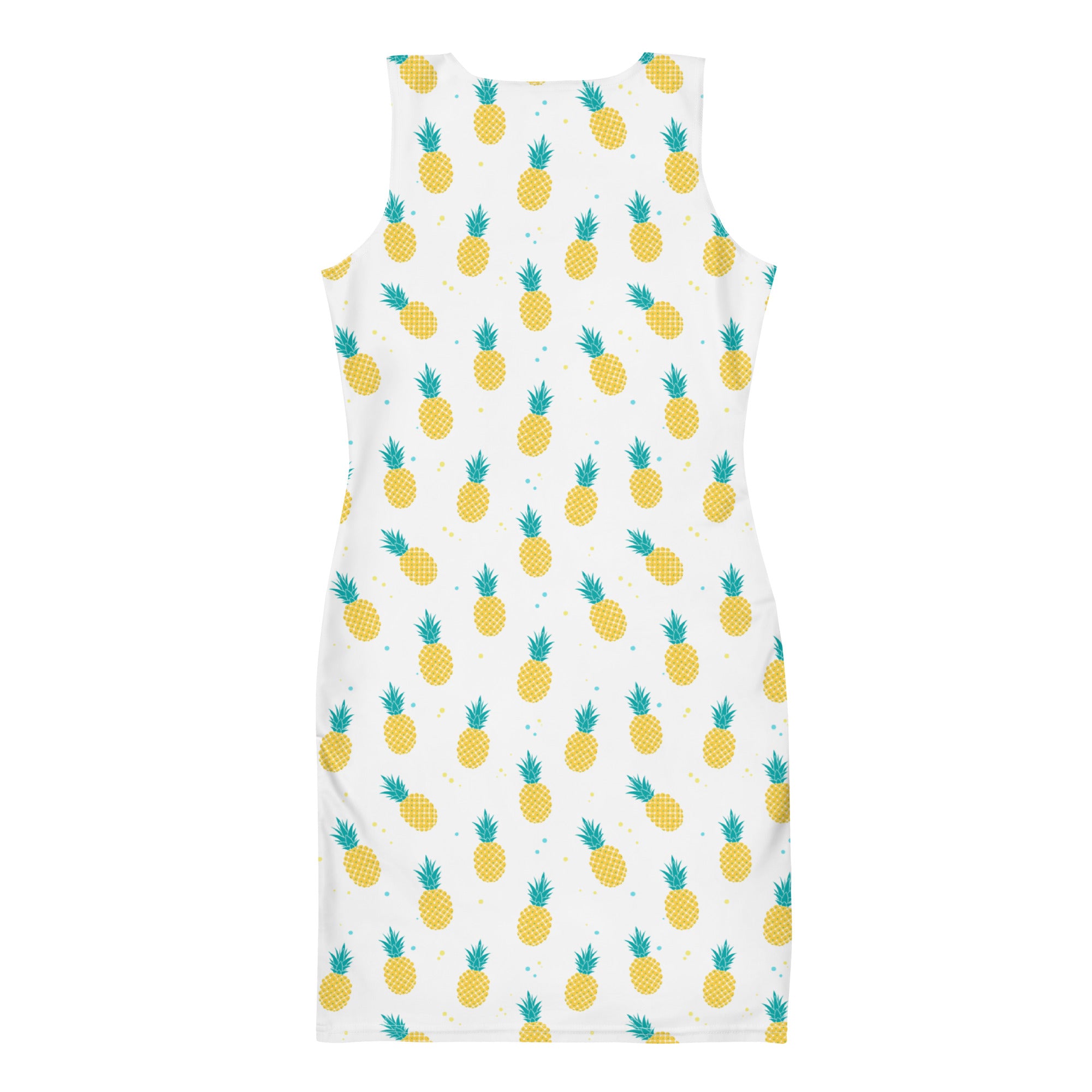 Aesthetic Summer Pineapple Print Beach Party Bodycon Dress