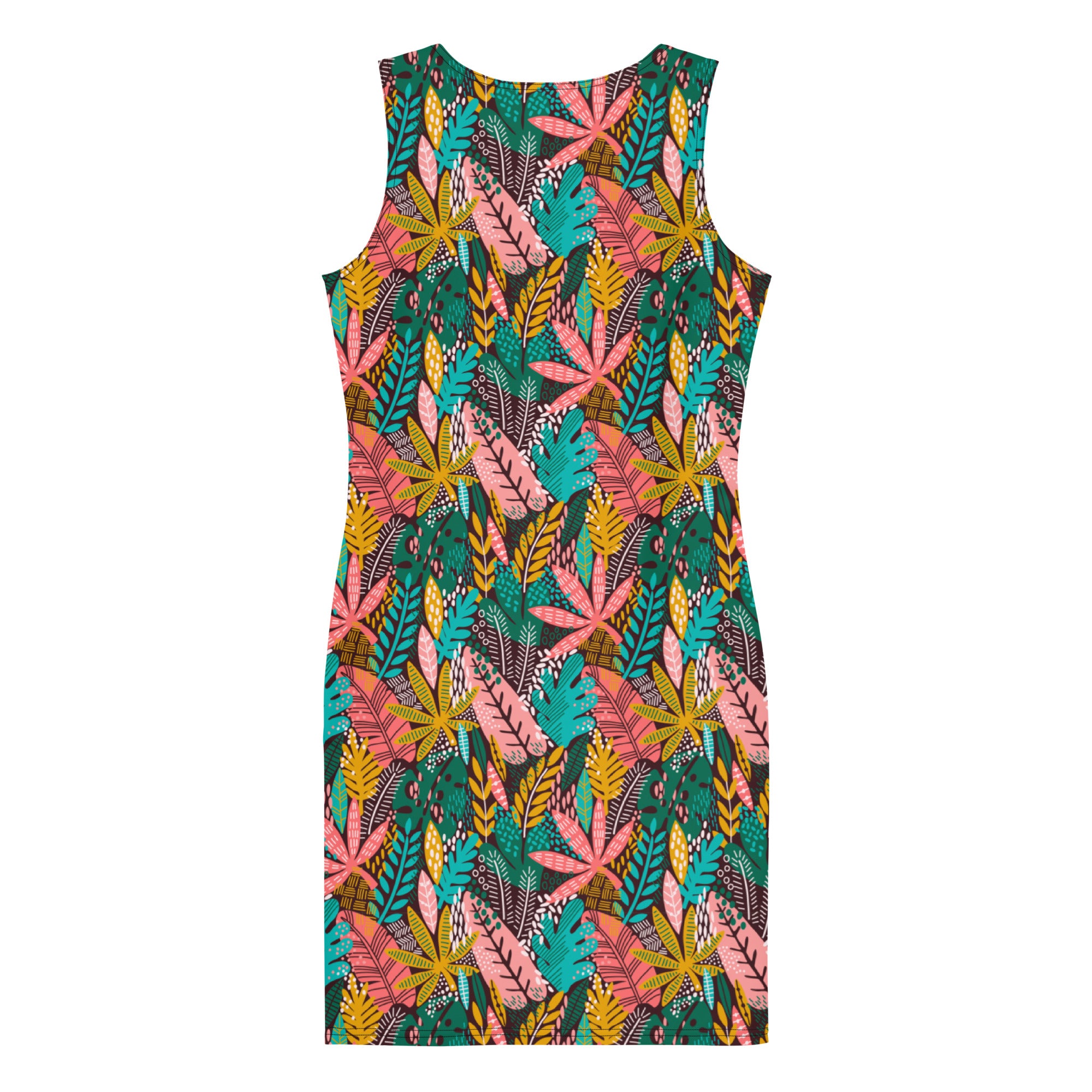 Jennifer leaves pattern Inspired Jungle Leaves Print Bodycon Dress