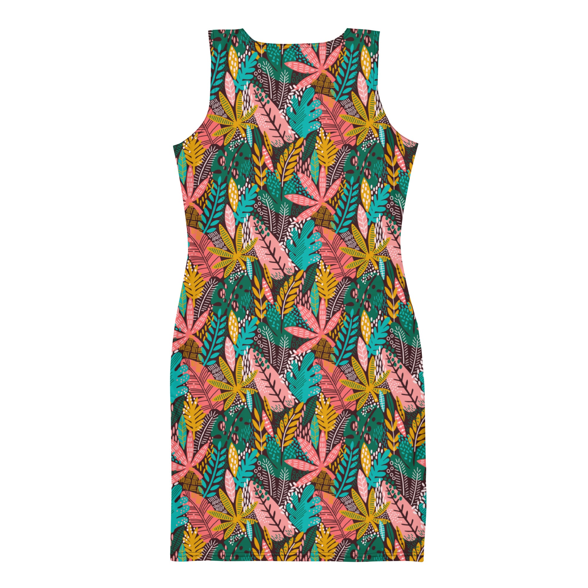 Jennifer leaves pattern Inspired Jungle Leaves Print Bodycon Dress