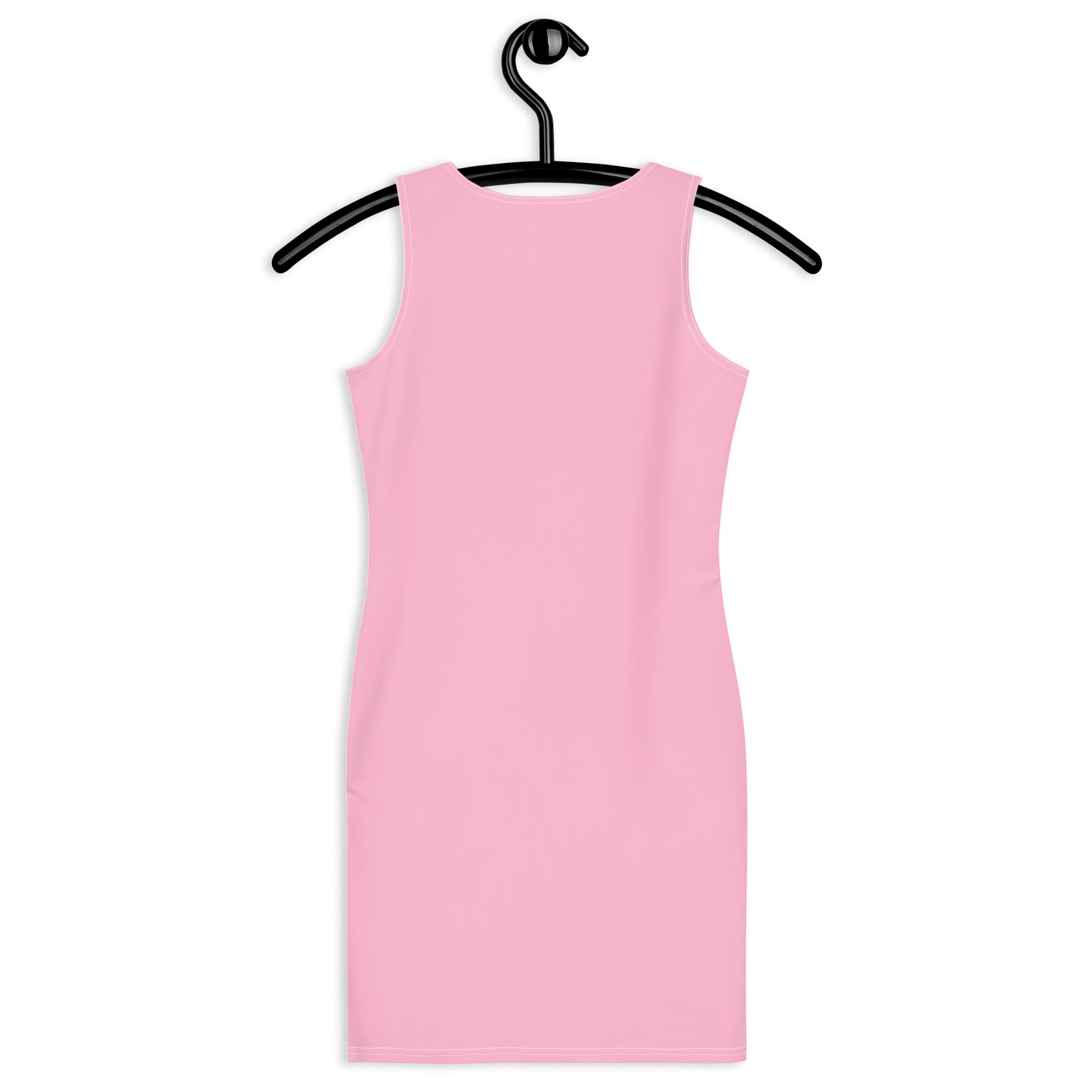 Preppy Cotton Candy Pink Plain Bodycon Mini Tank Dress