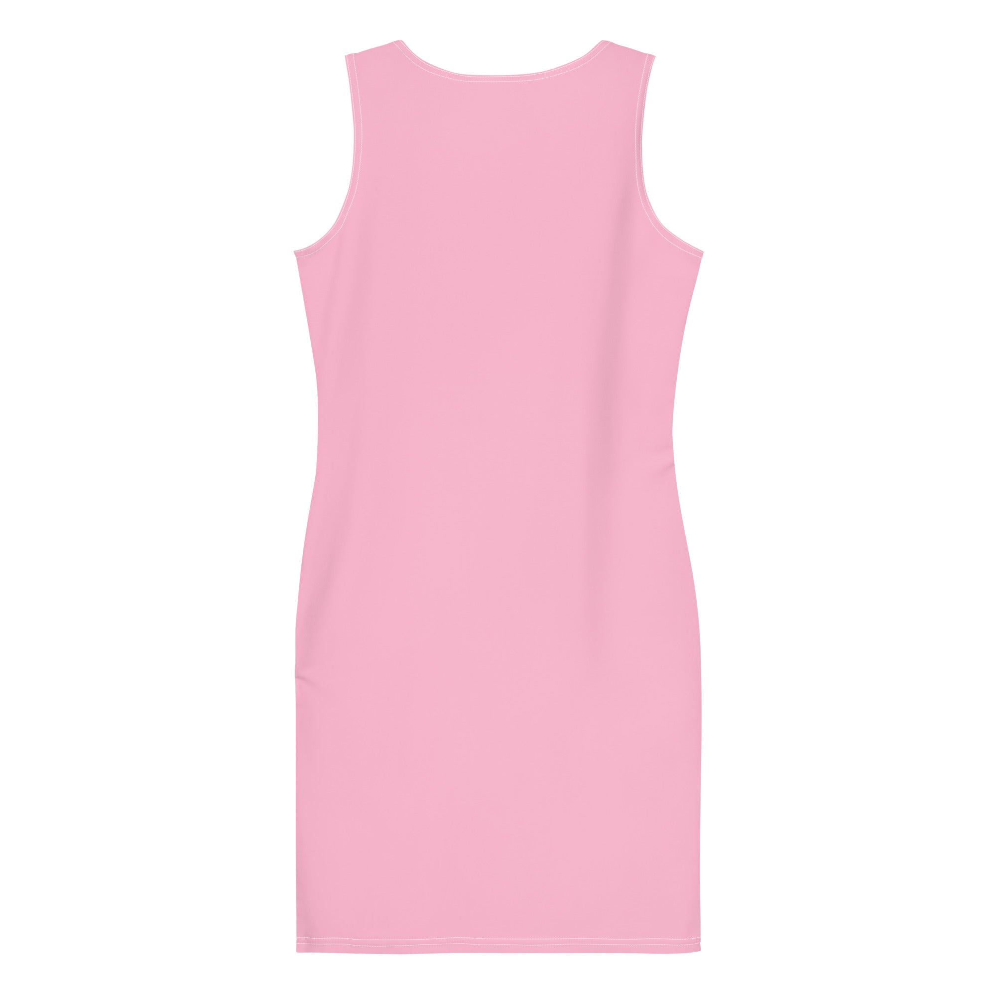 Preppy Cotton Candy Pink Plain Bodycon Mini Tank Dress