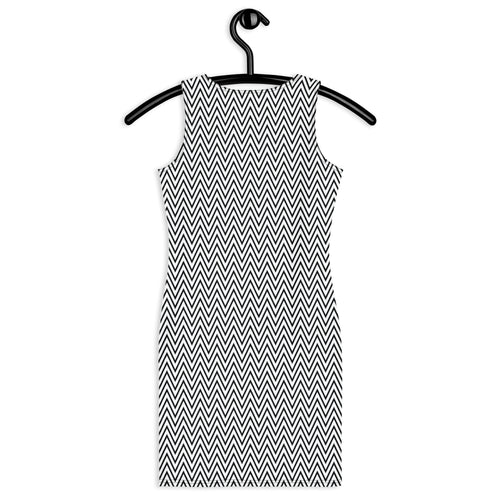 Aesthetic Black & White Zig Zag Bodycon Mini Dress