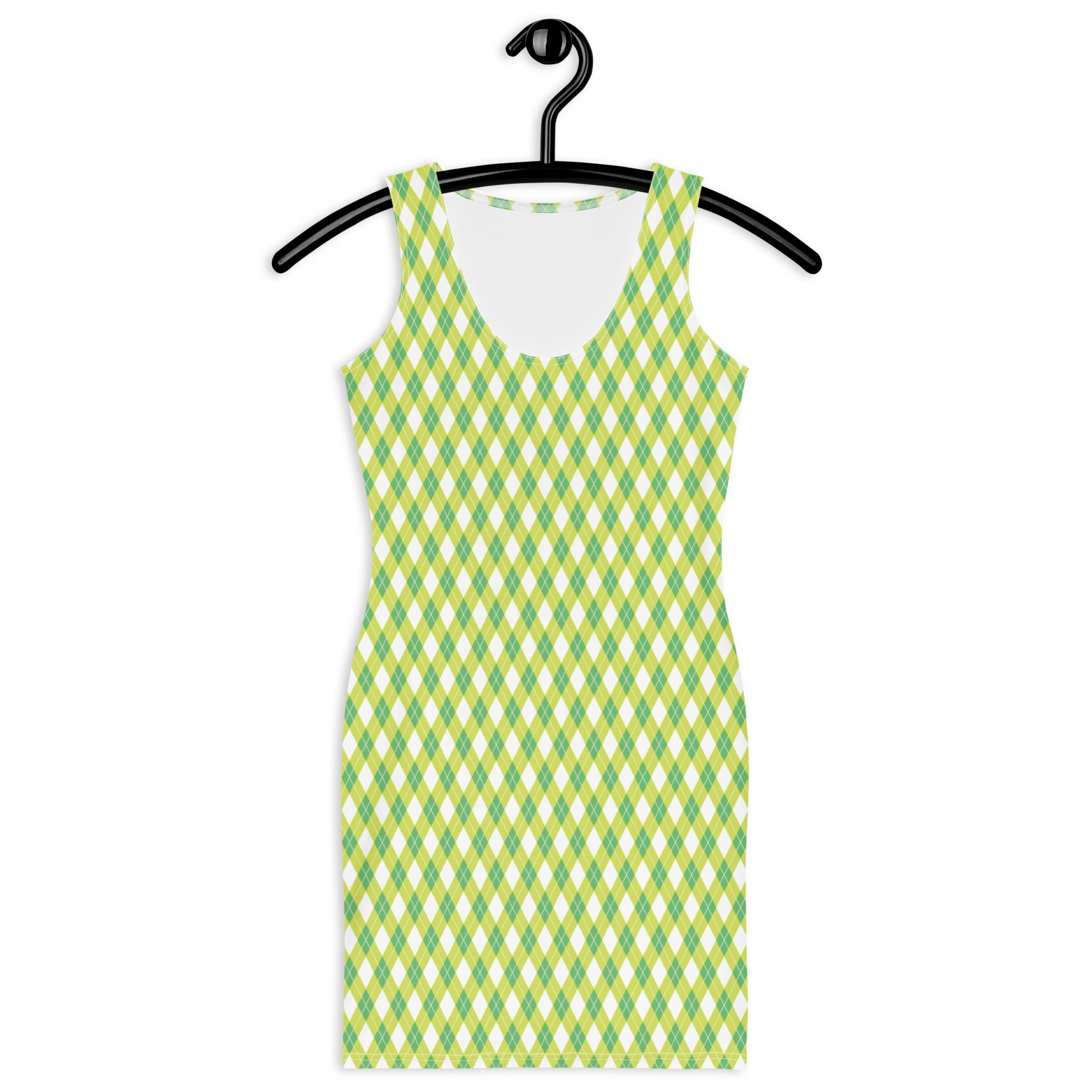 Preppy Green Plaid Check Bodycon Dress