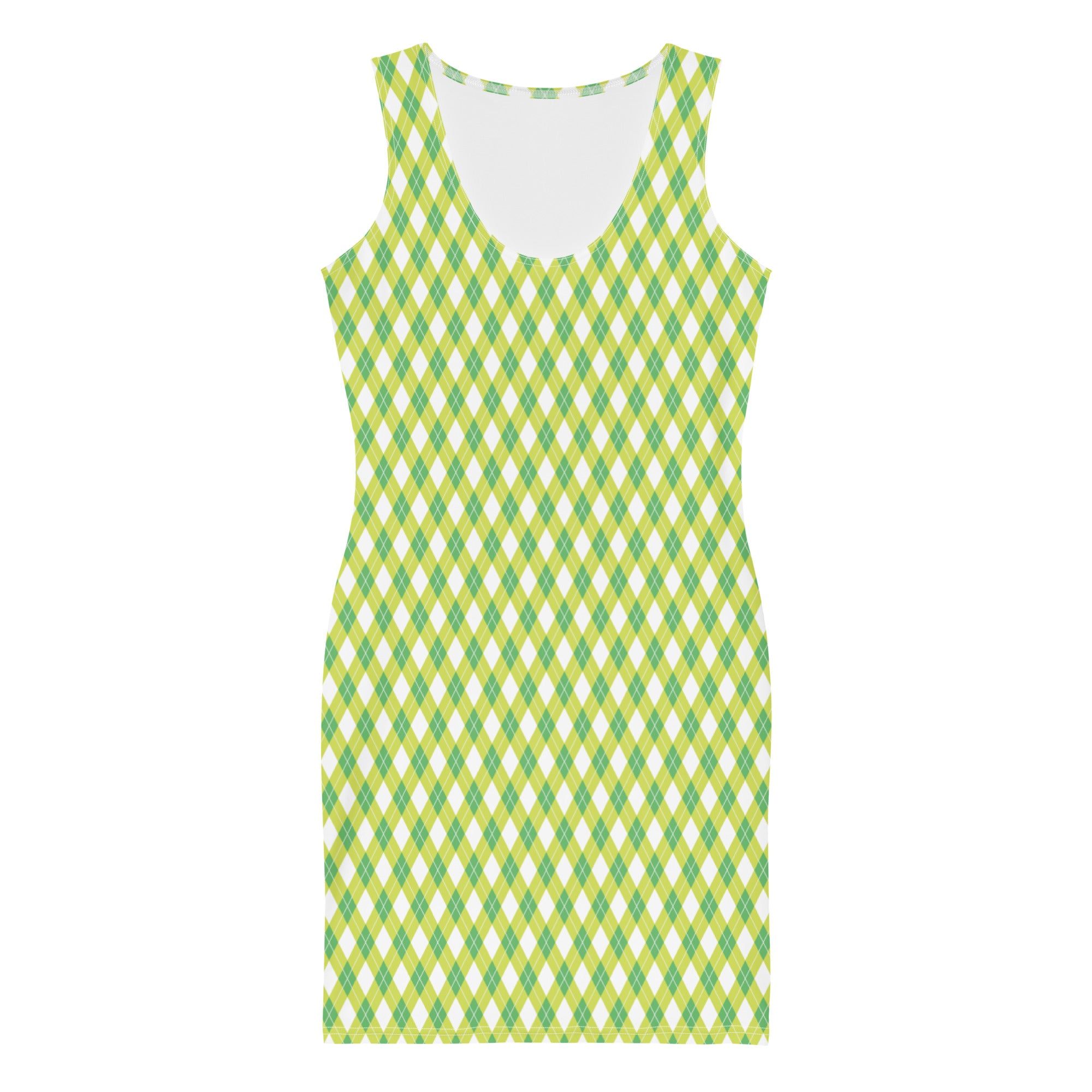 Preppy Green Plaid Check Bodycon Dress