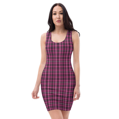 Preppy Aesthetic Buffalo Pink Plaid Bodycon Dress