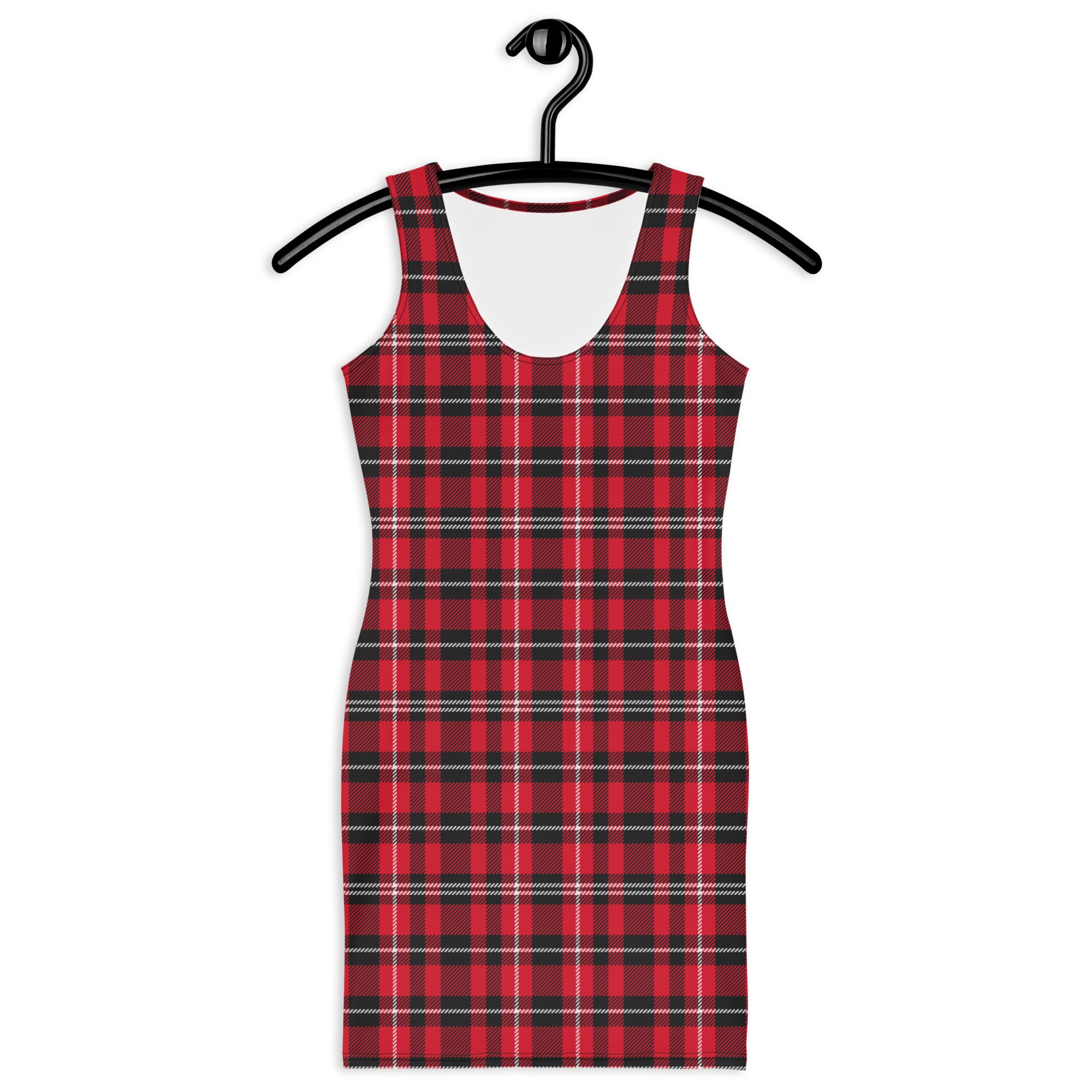 Preppy Red and Black Buffalo Plaid Bodycon Dress