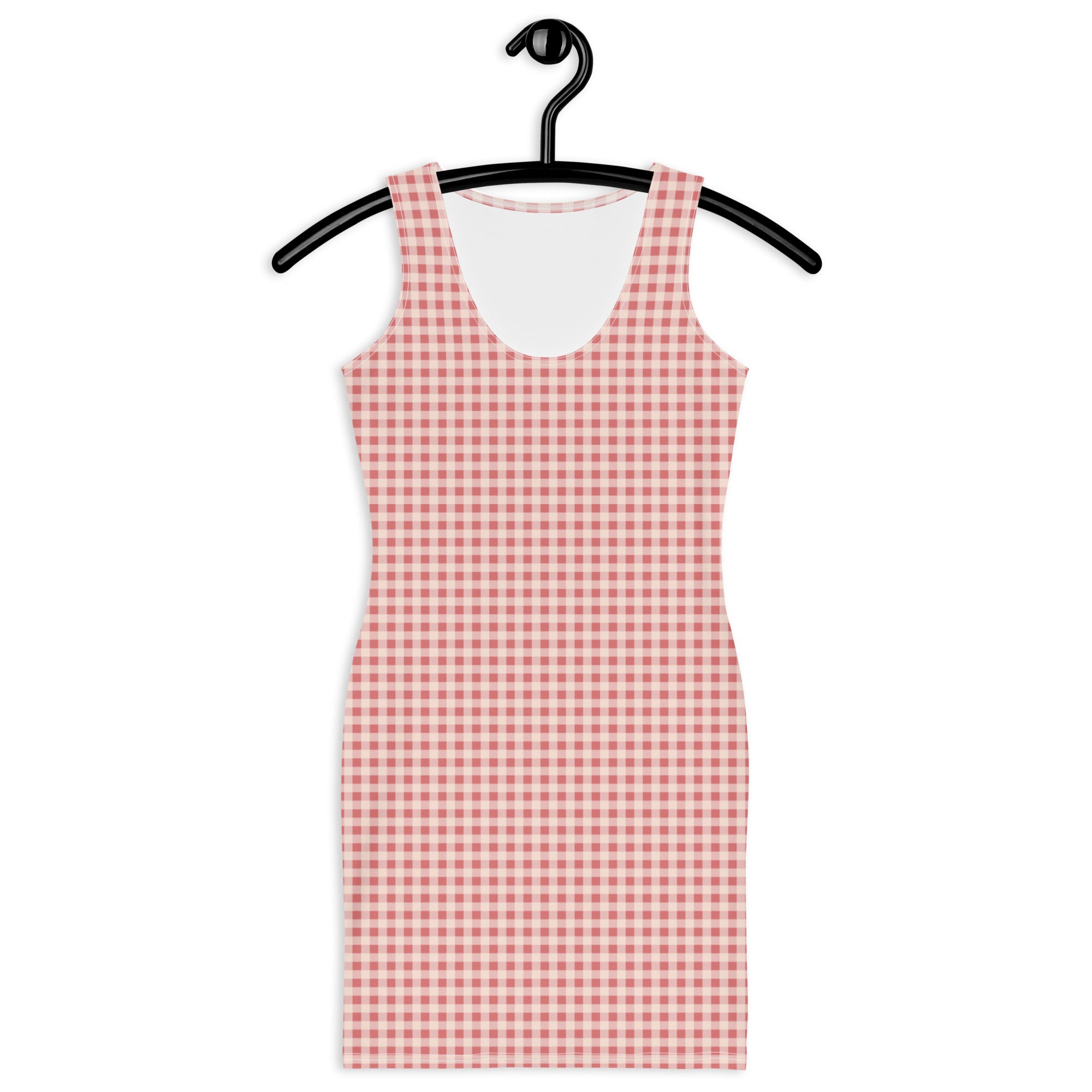 Preppy Pink Vintage Gingham Plaid Bodycon Dress