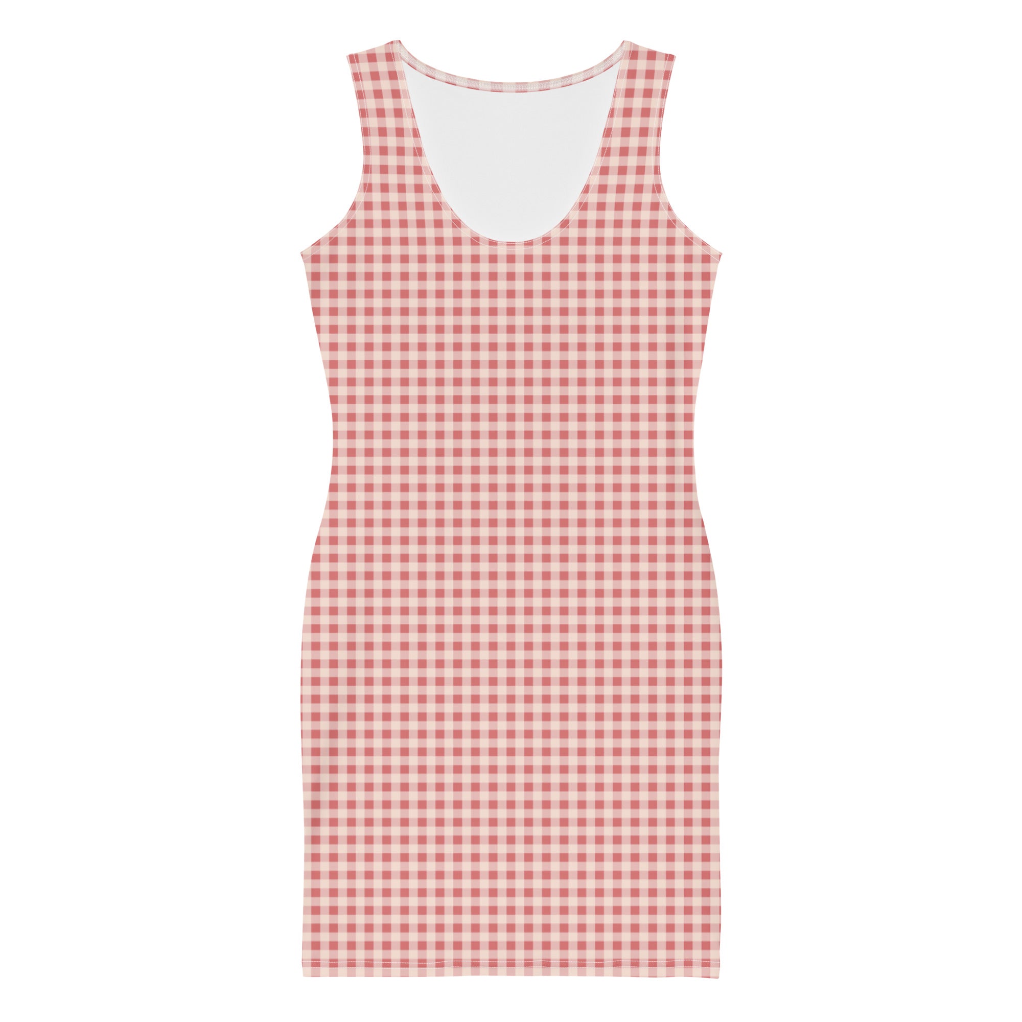 Preppy Pink Vintage Gingham Plaid Bodycon Dress