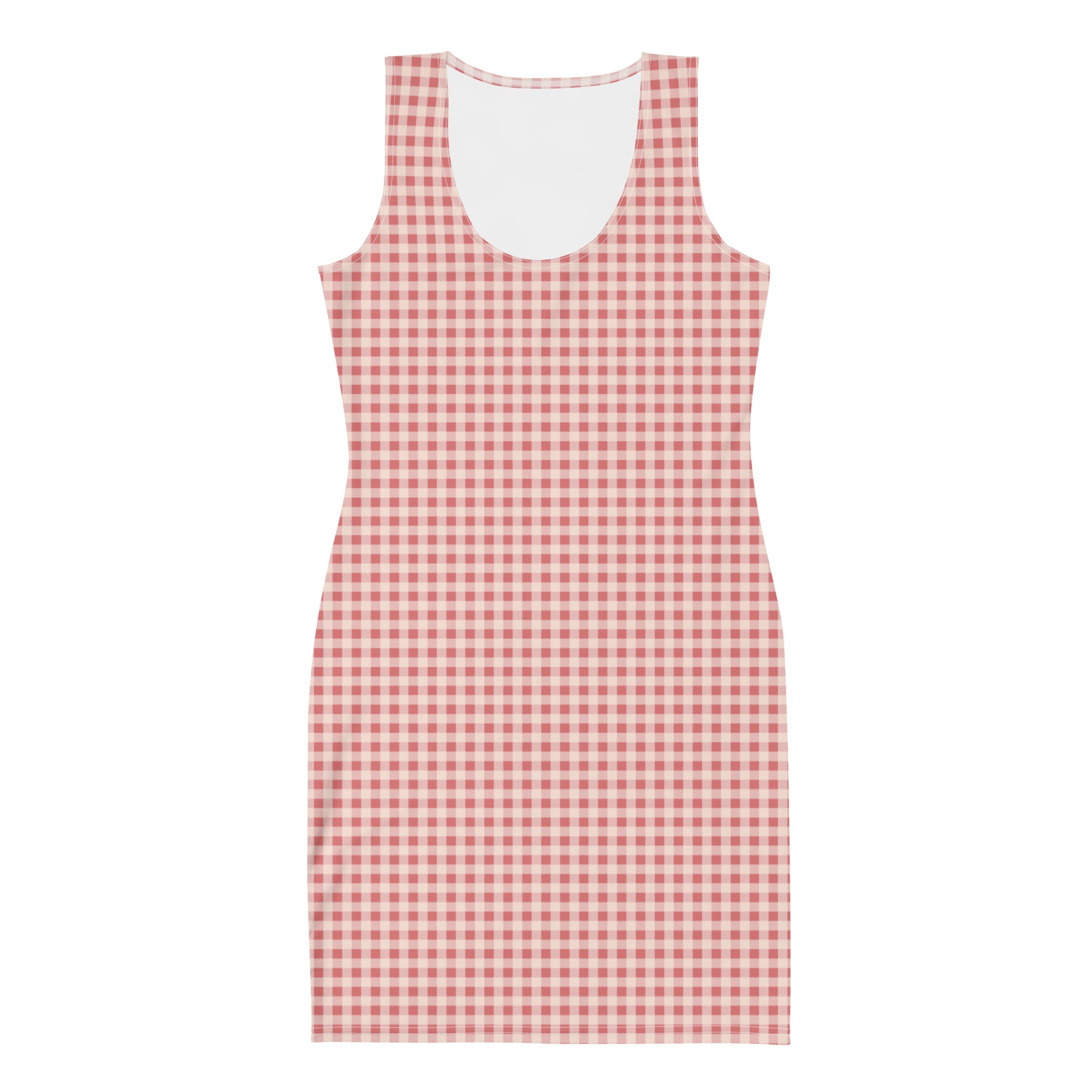 Preppy Pink Vintage Gingham Plaid Bodycon Dress