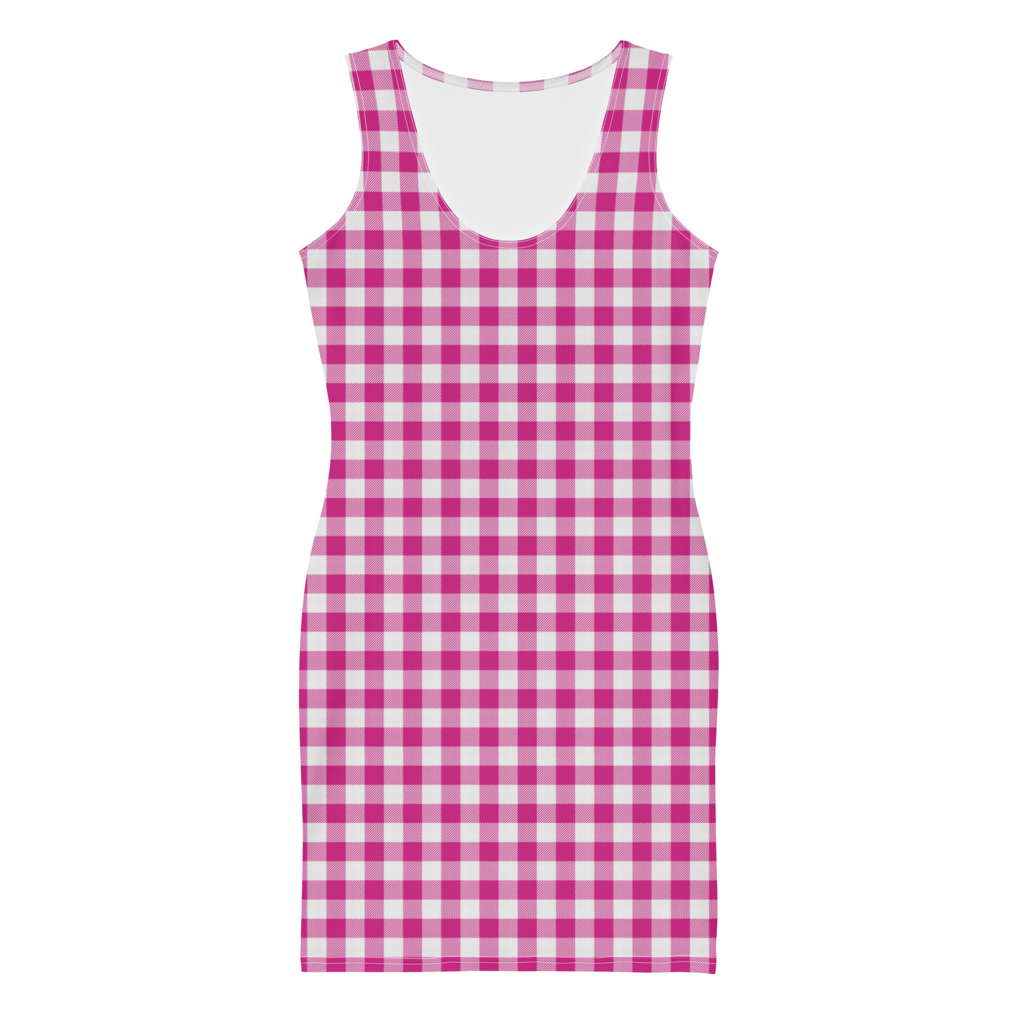 Preppy Pink and White Gingham Vintage Plaid Bodycon Dress