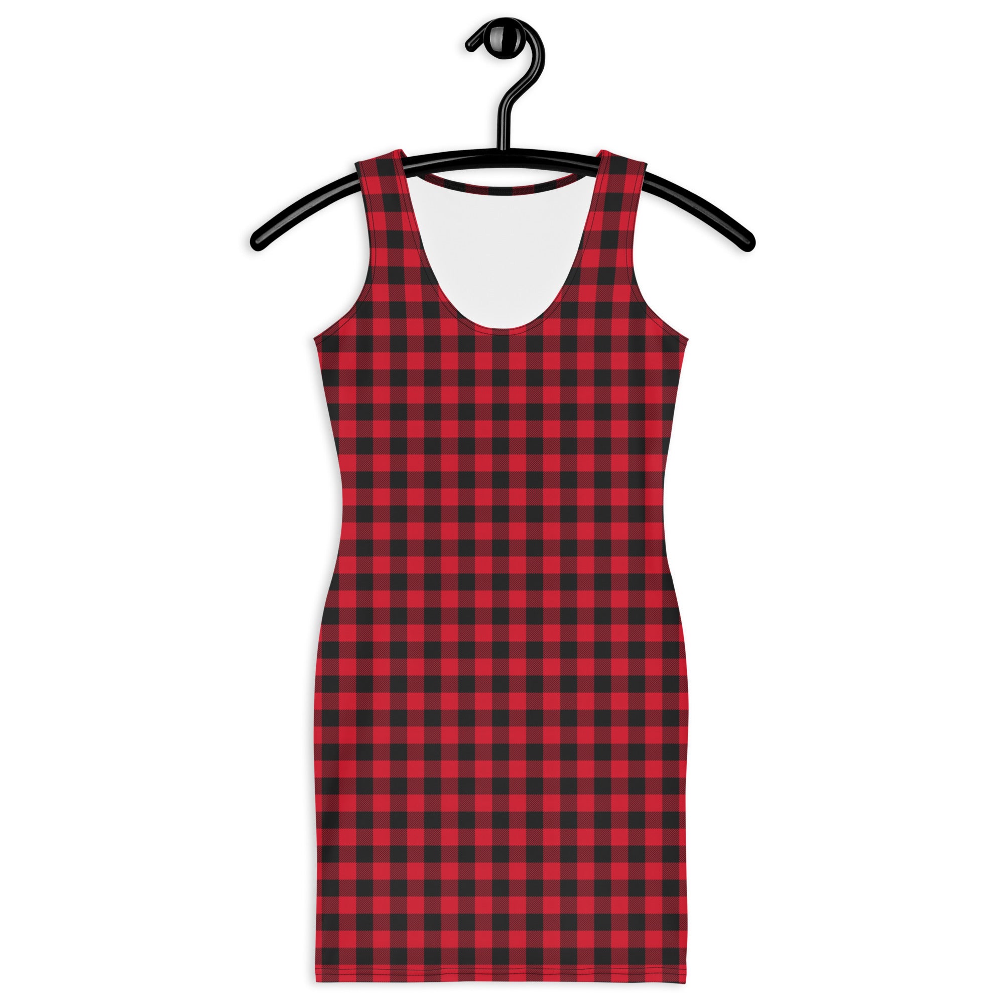 Classic Vintage Buffalo Red and Black Plaid Bodycon Dress