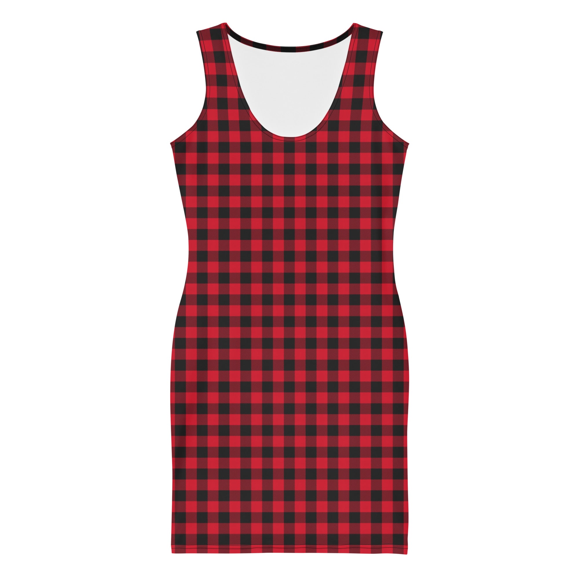 Classic Vintage Buffalo Red and Black Plaid Bodycon Dress