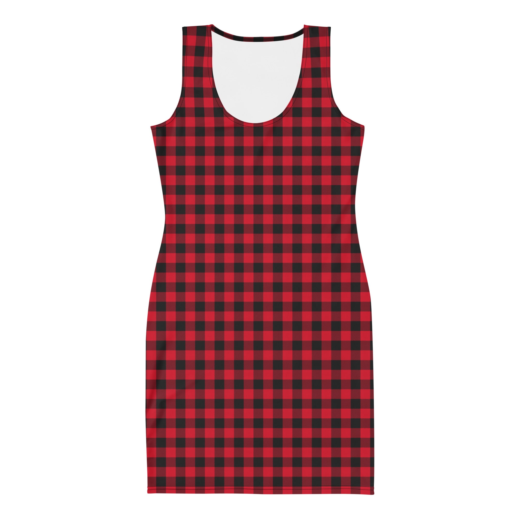 Classic Vintage Buffalo Red and Black Plaid Bodycon Dress