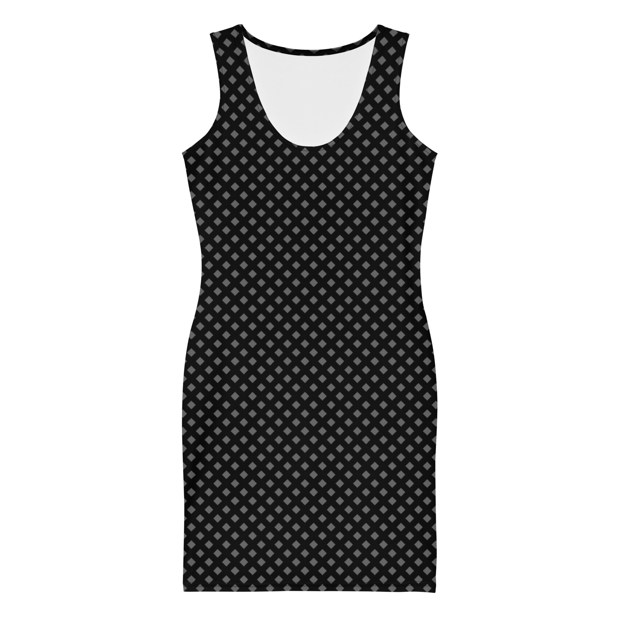 Black and Gey Gingham Checkered Bodycon dress