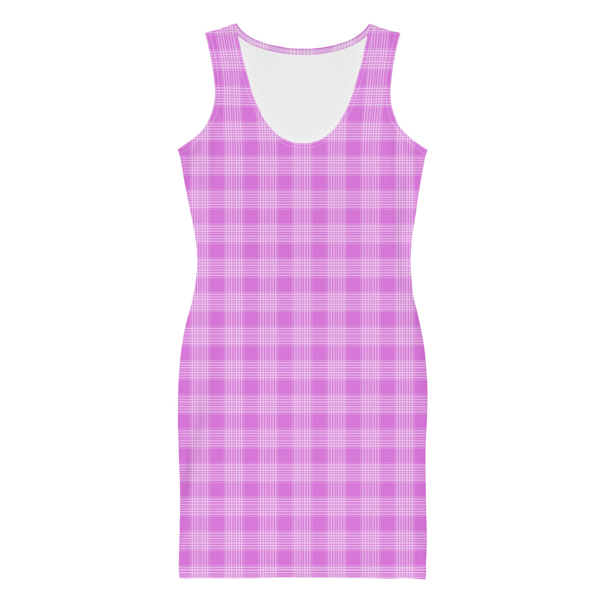 Pastel Aesthetic Preppy Pink Tartan Plaid Bodycon Dress
