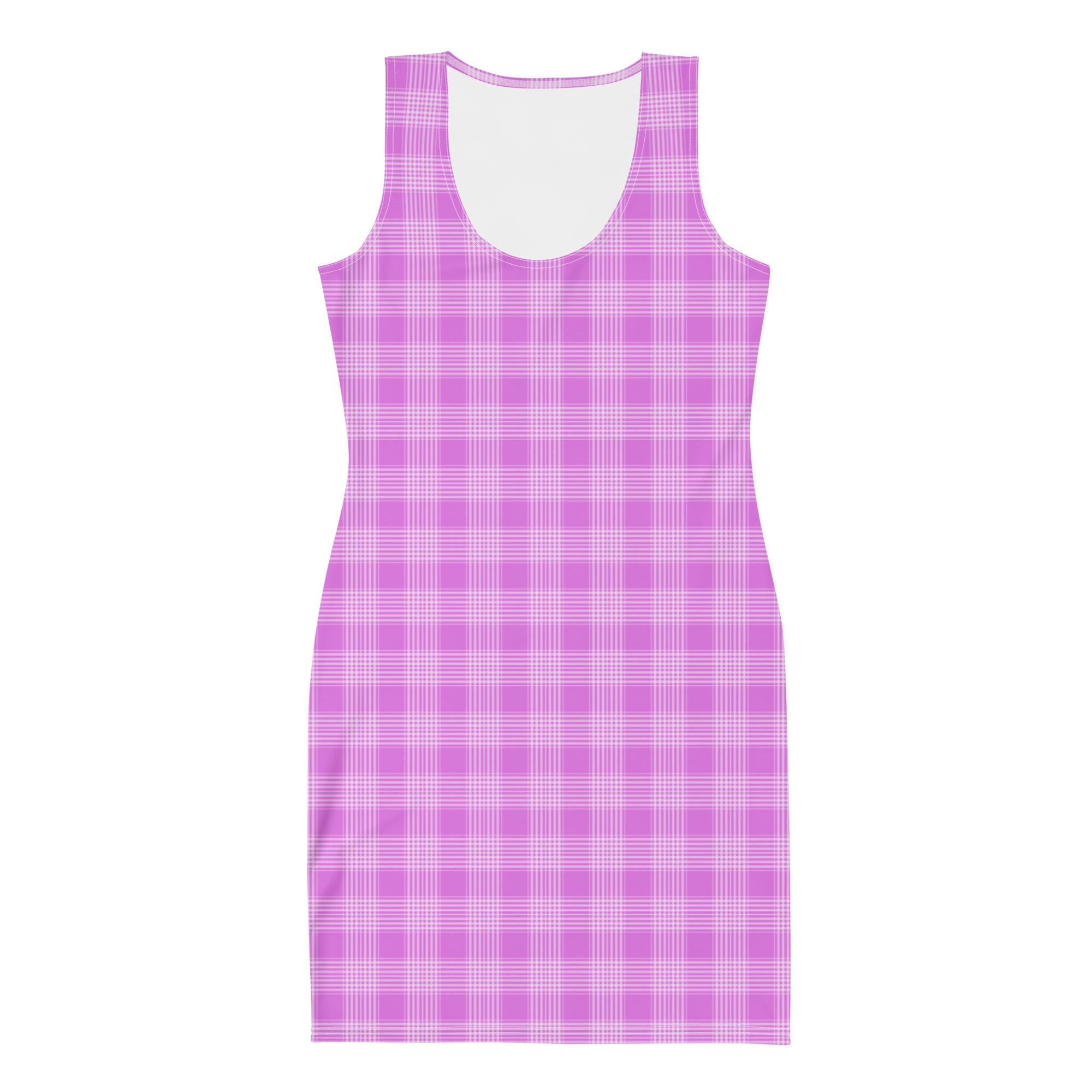 Pastel Aesthetic Preppy Pink Tartan Plaid Bodycon Dress