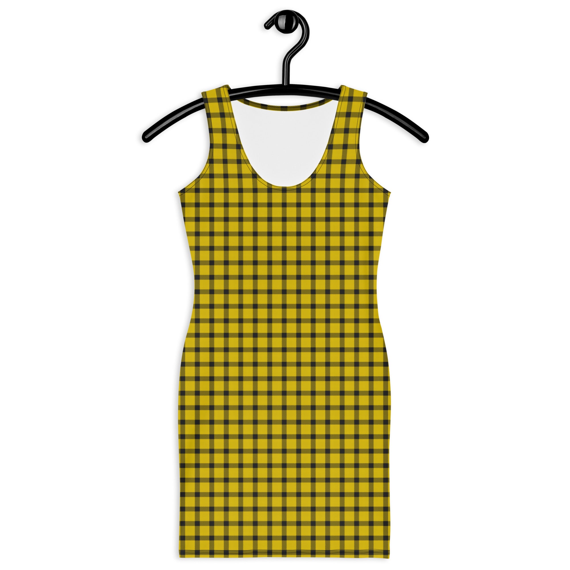Classic Yellow and Black Buffalo Plaid Bodycon Dress