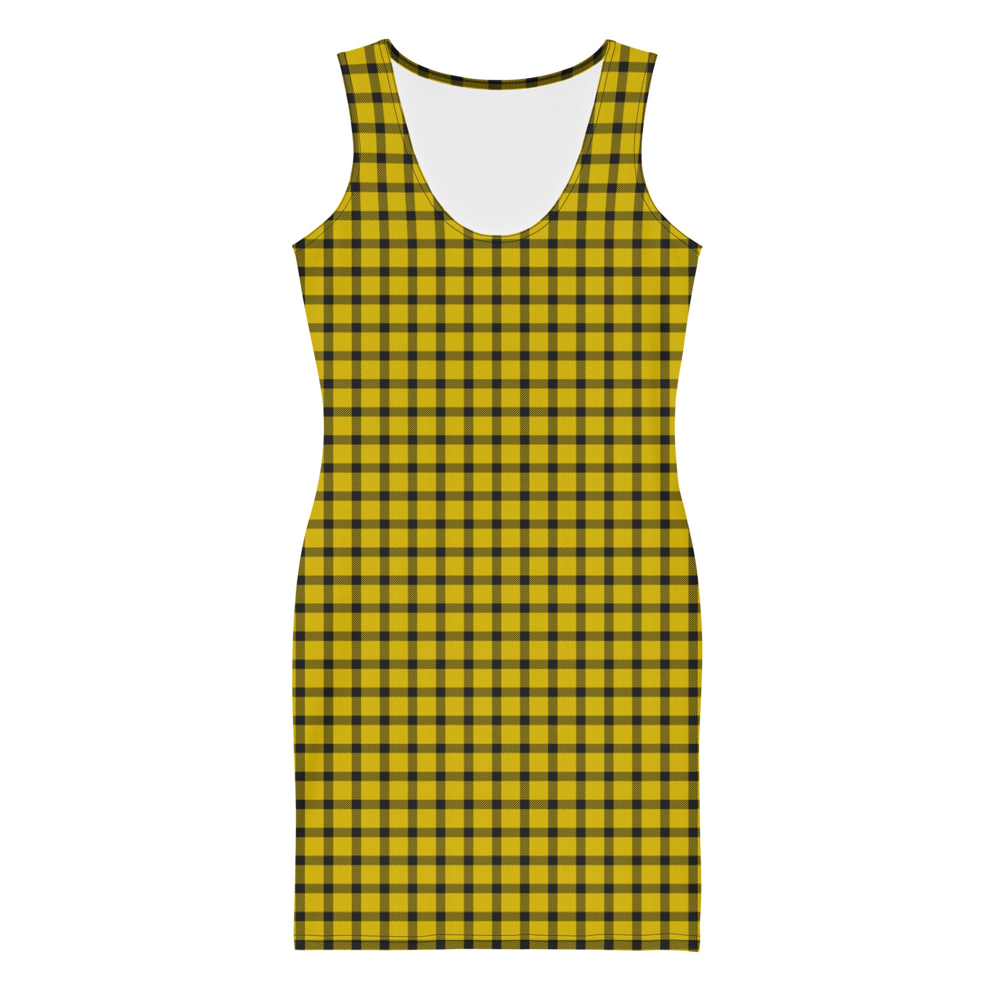 Classic Yellow and Black Buffalo Plaid Bodycon Dress