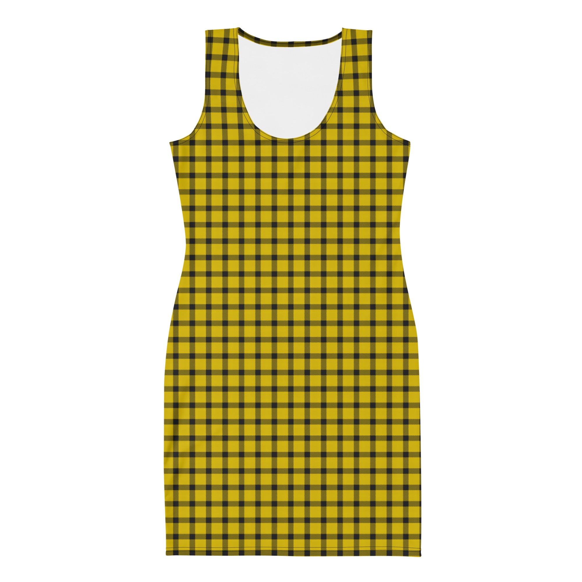 Classic Yellow and Black Buffalo Plaid Bodycon Dress