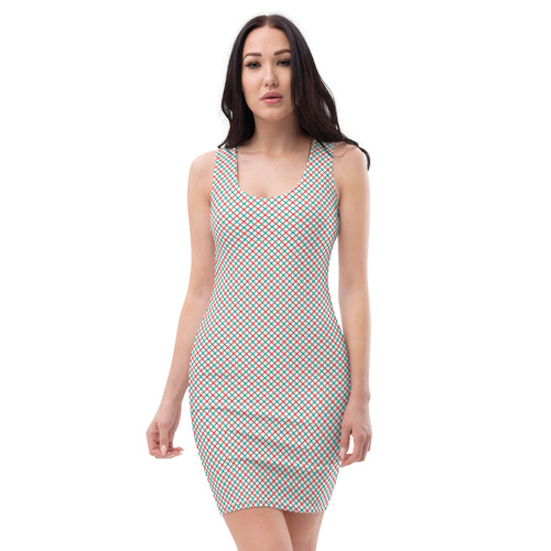 Preppy Red and Blue Gingham Pattern Bodycon Dress