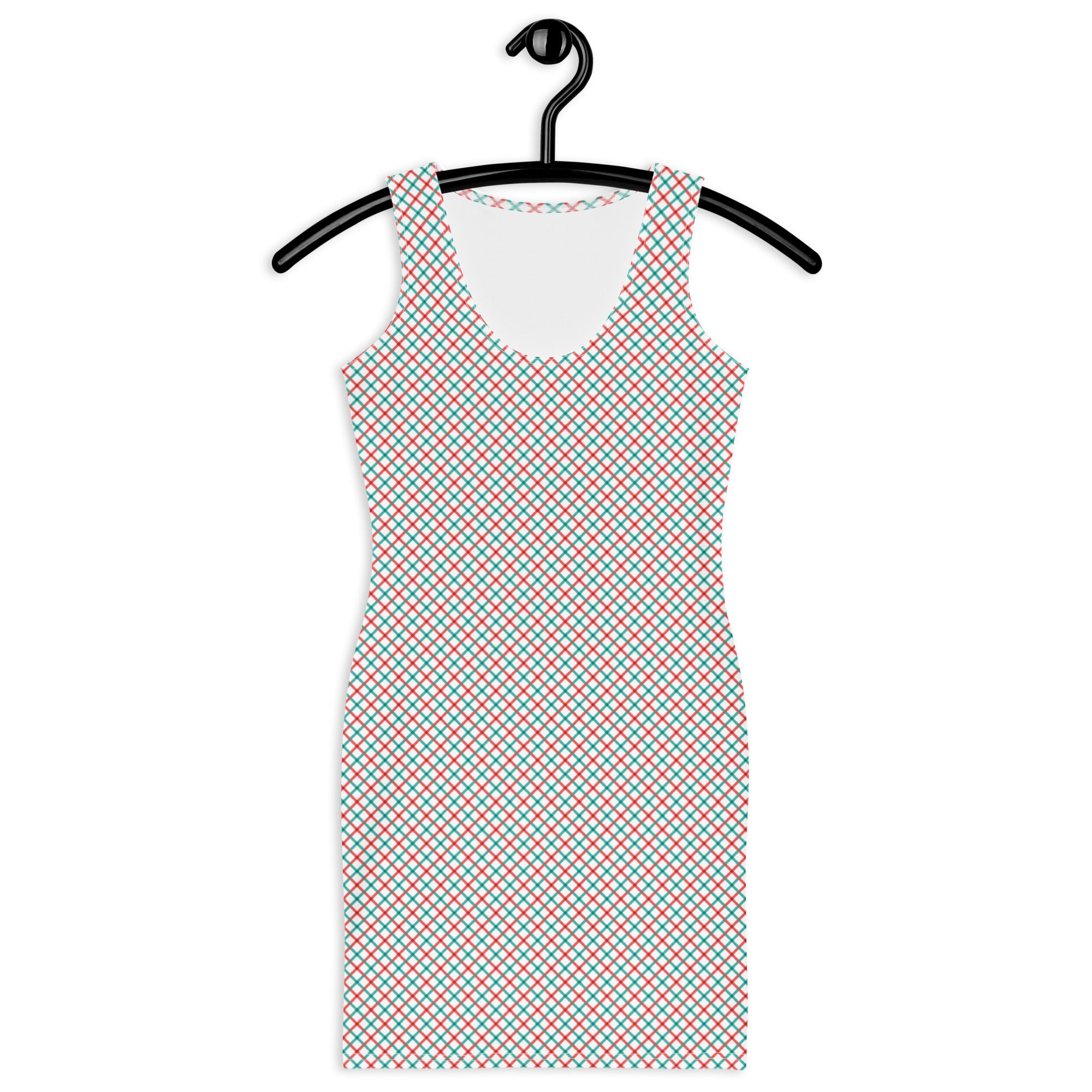 Preppy Red and Blue Gingham Pattern Bodycon Dress