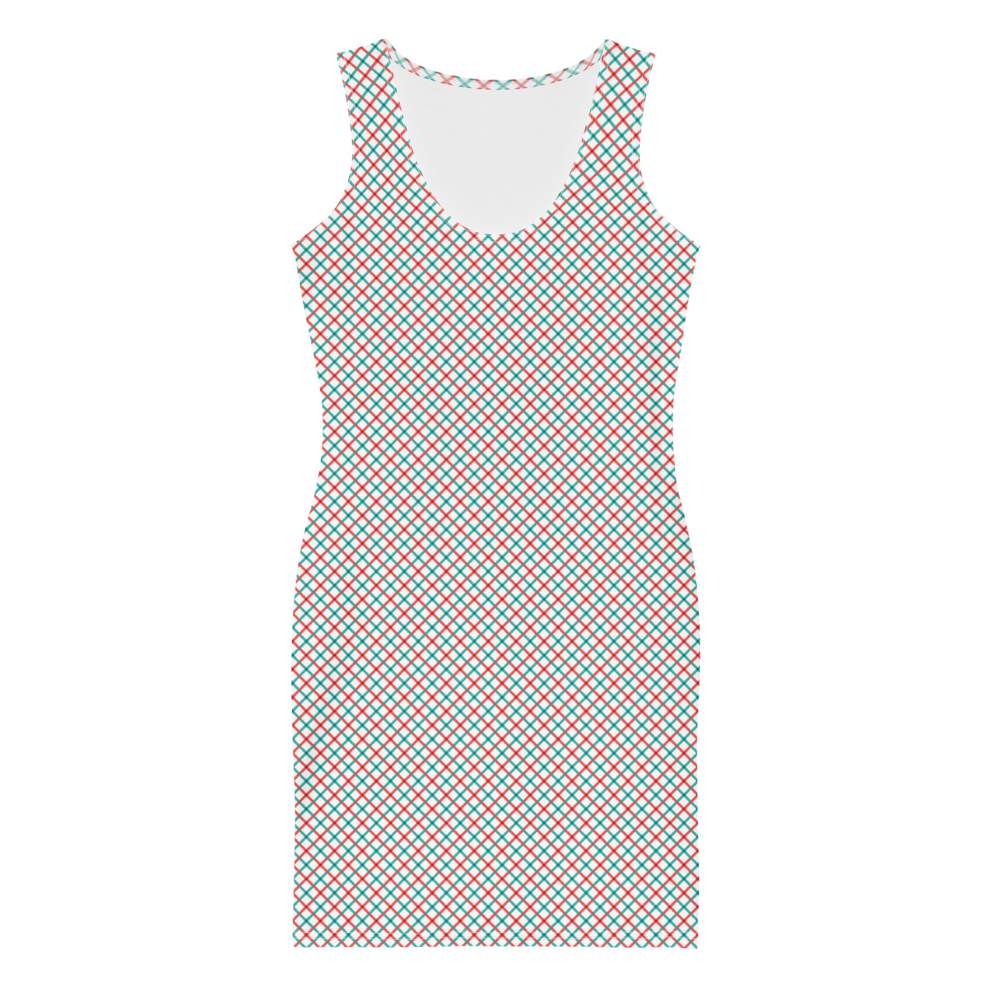 Preppy Red and Blue Gingham Pattern Bodycon Dress
