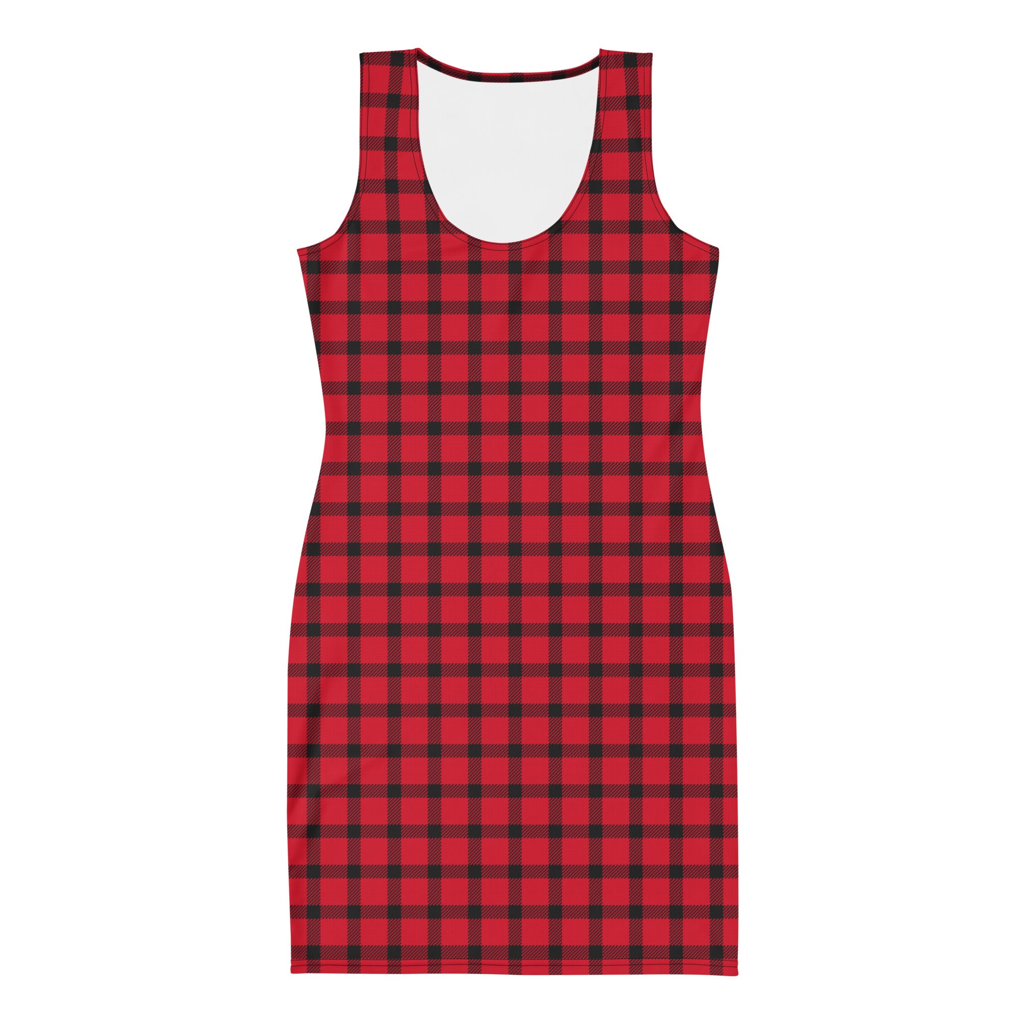 Checkered Red and Black Buffalo Plaid Bodycon dress