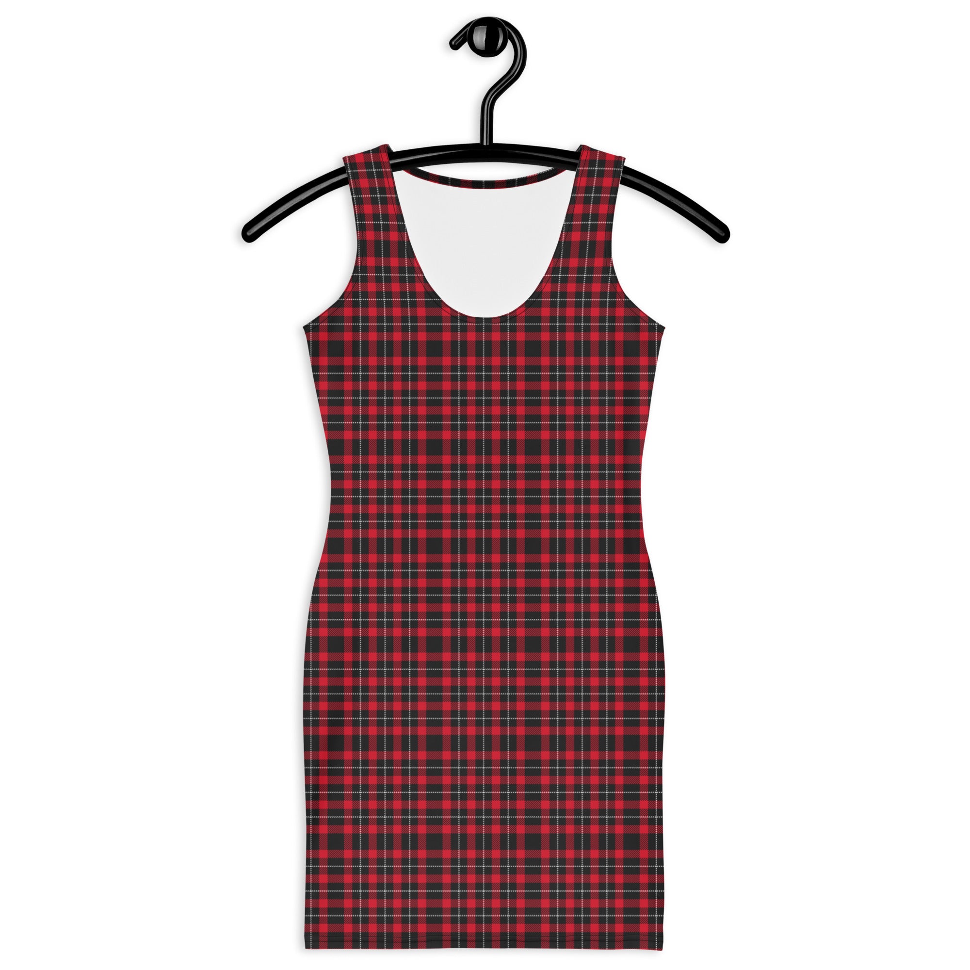 Preppy Women's Red Tartan Plaid Bodycon Dress