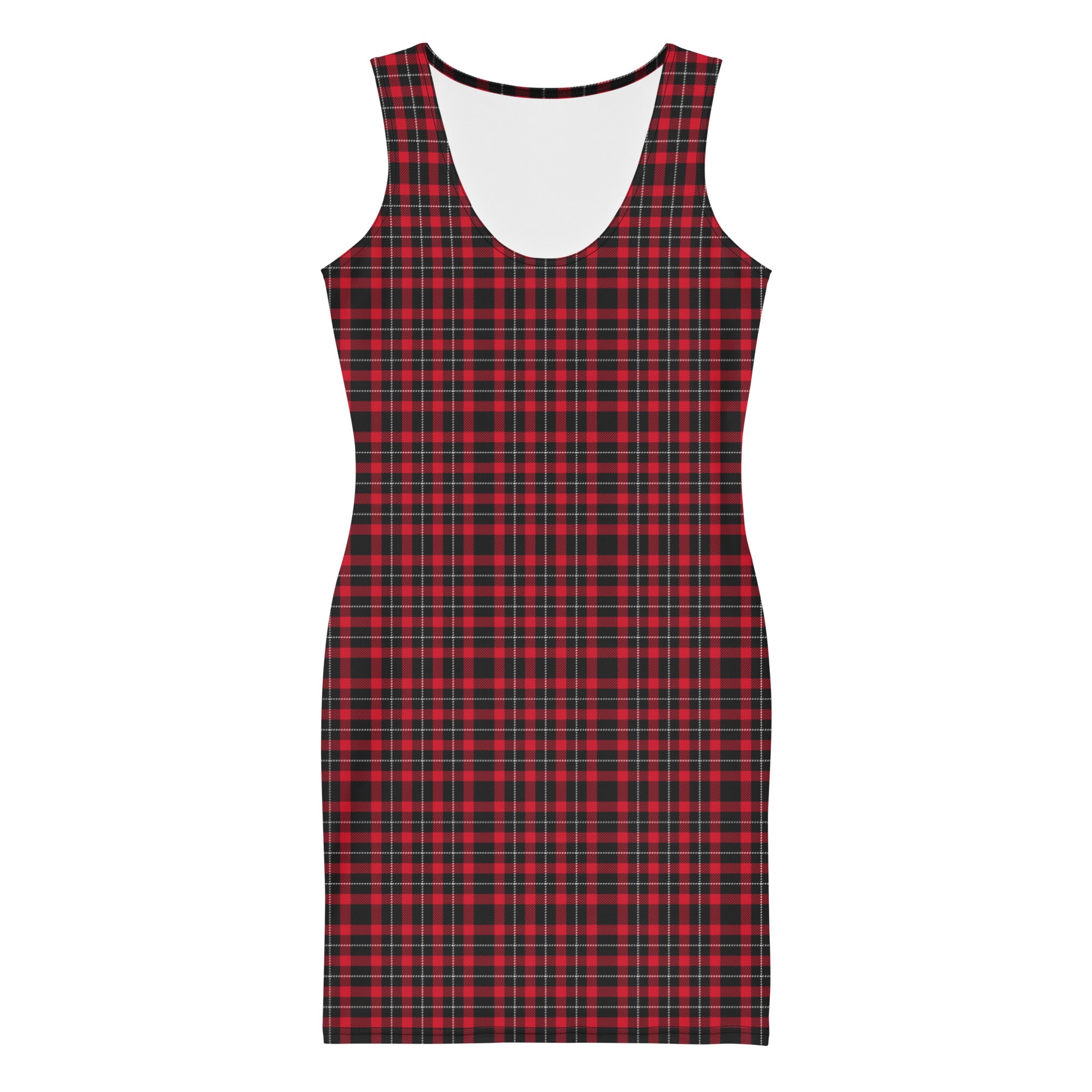 Preppy Women's Red Tartan Plaid Bodycon Dress