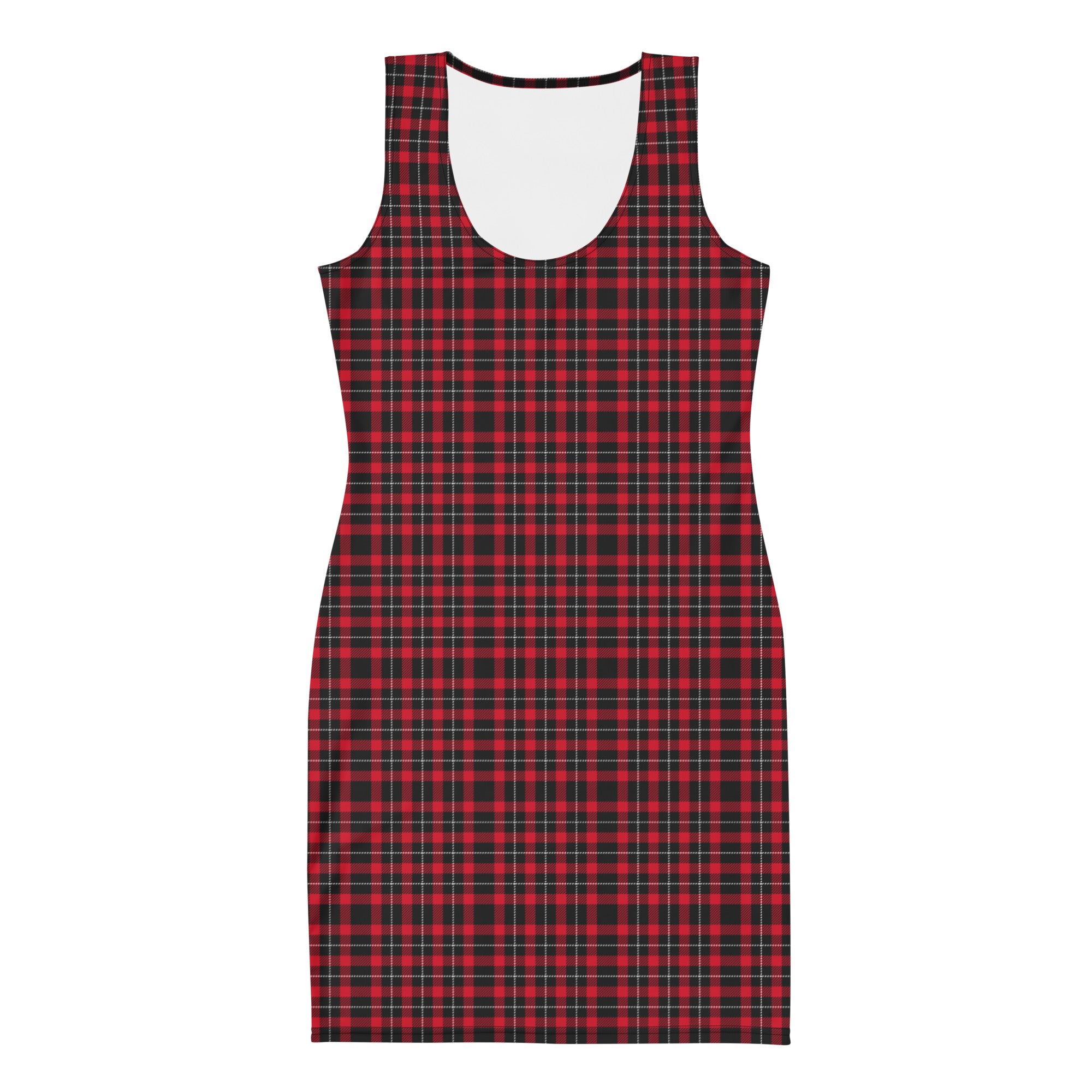 Preppy Women's Red Tartan Plaid Bodycon Dress
