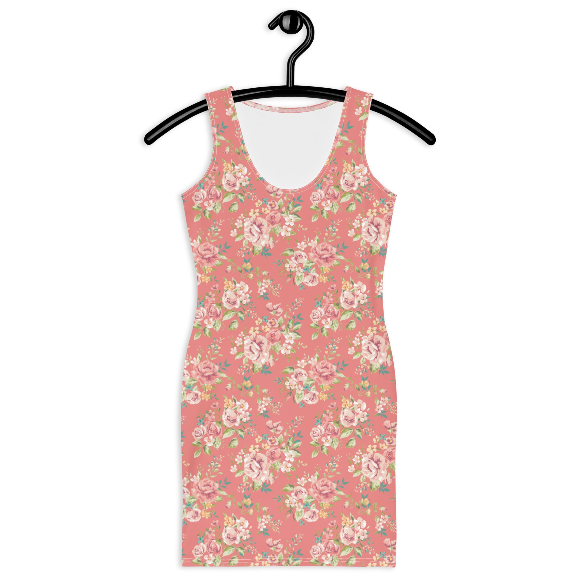 Preppy Pink Vingate Floral Bodycon Mini Dress