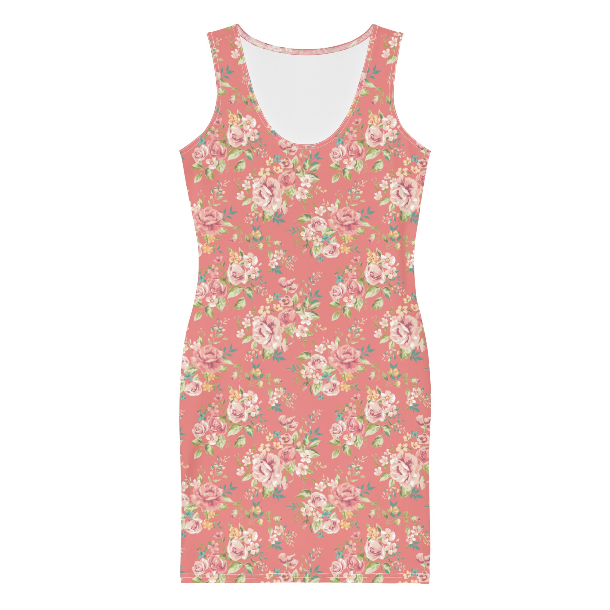 Preppy Pink Vingate Floral Bodycon Mini Dress