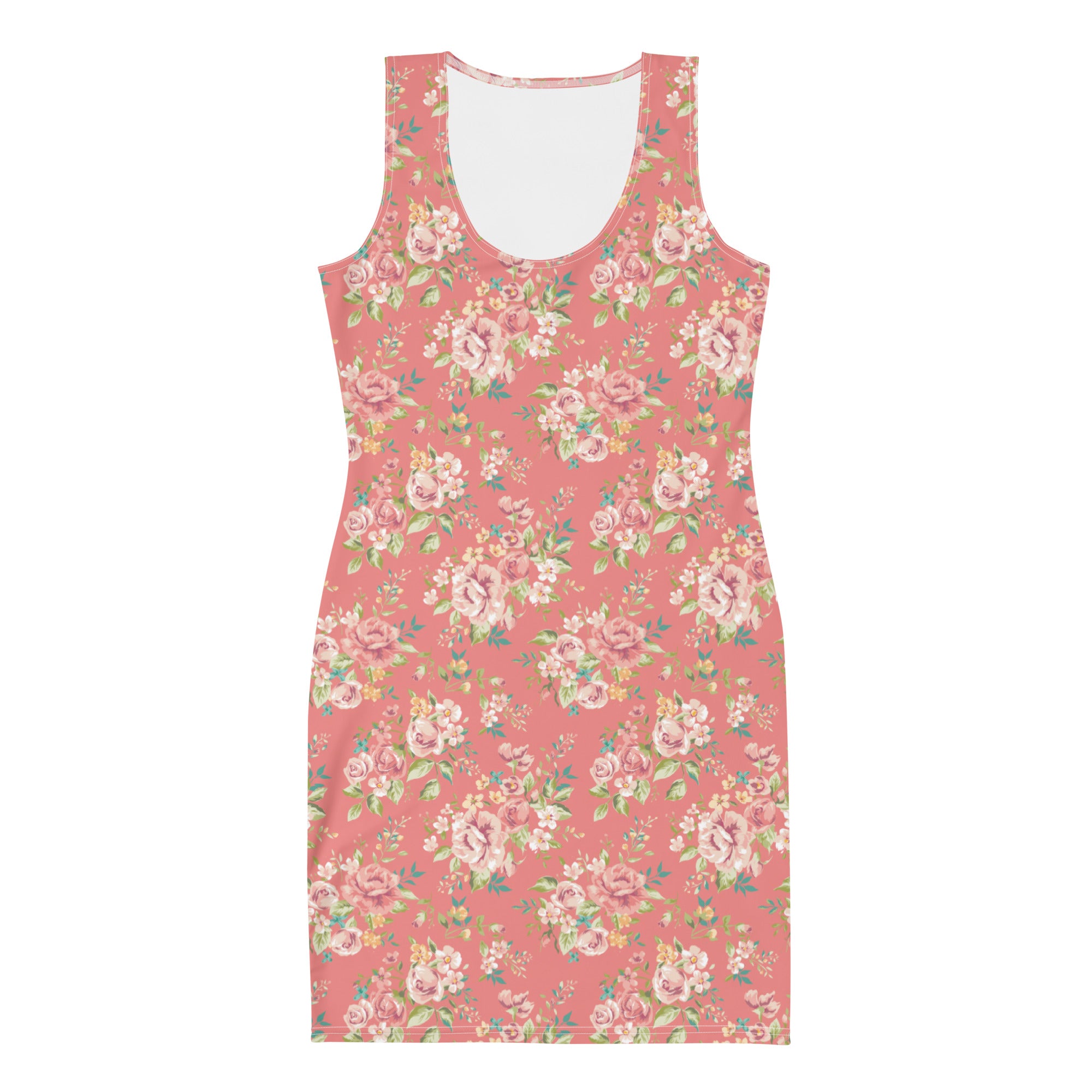 Preppy Pink Vingate Floral Bodycon Mini Dress