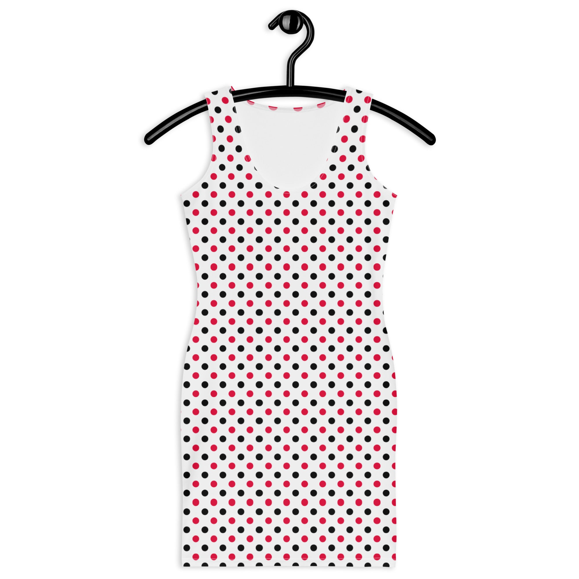 Black and Red Polka Dots Bodycon Tank Dress