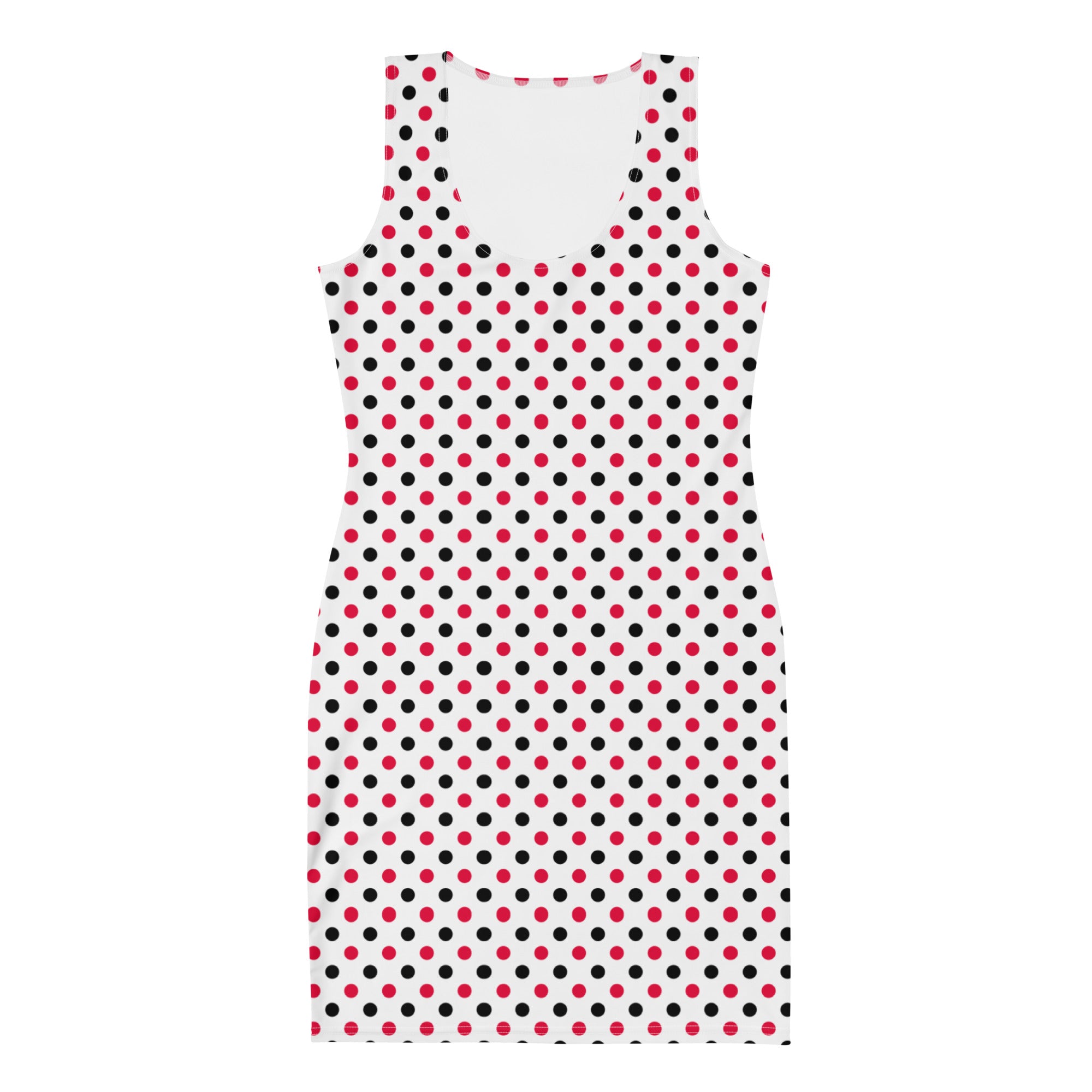 Black and Red Polka Dots Bodycon Tank Dress