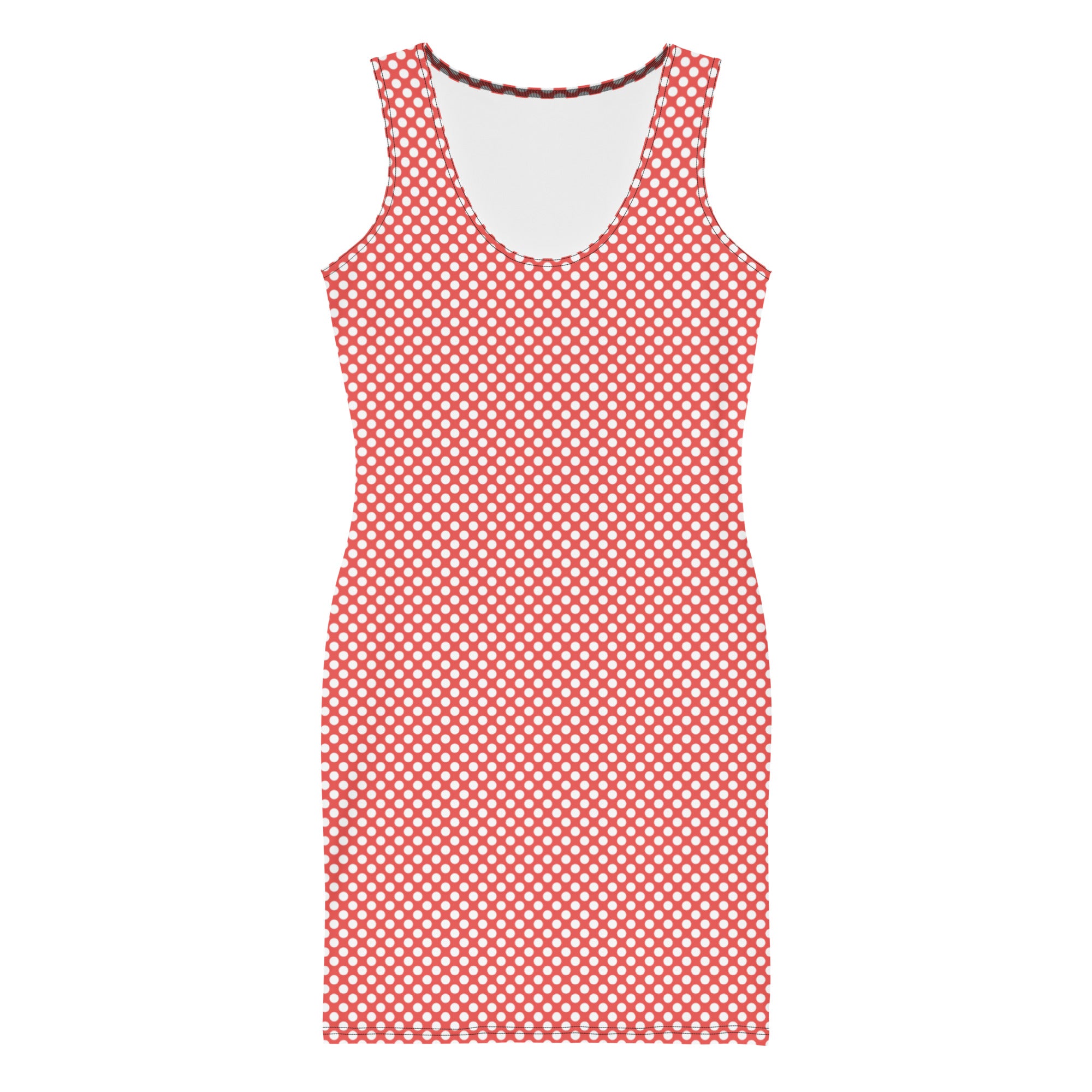 Preppy Vintage Red Polka Dots Bodycon Tank Dress