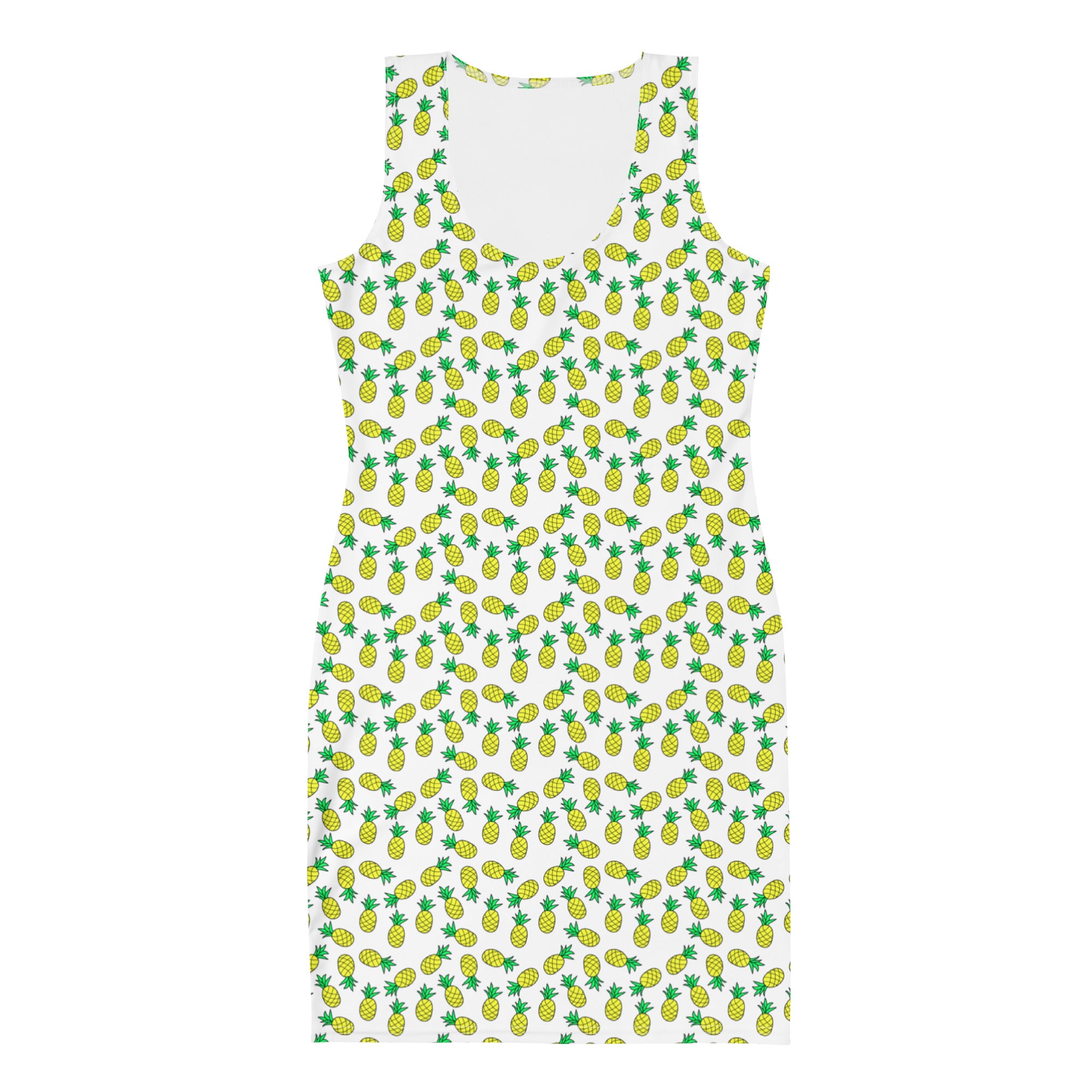 Preppy Pineapple Pattern Beach Bodycon Style Dress
