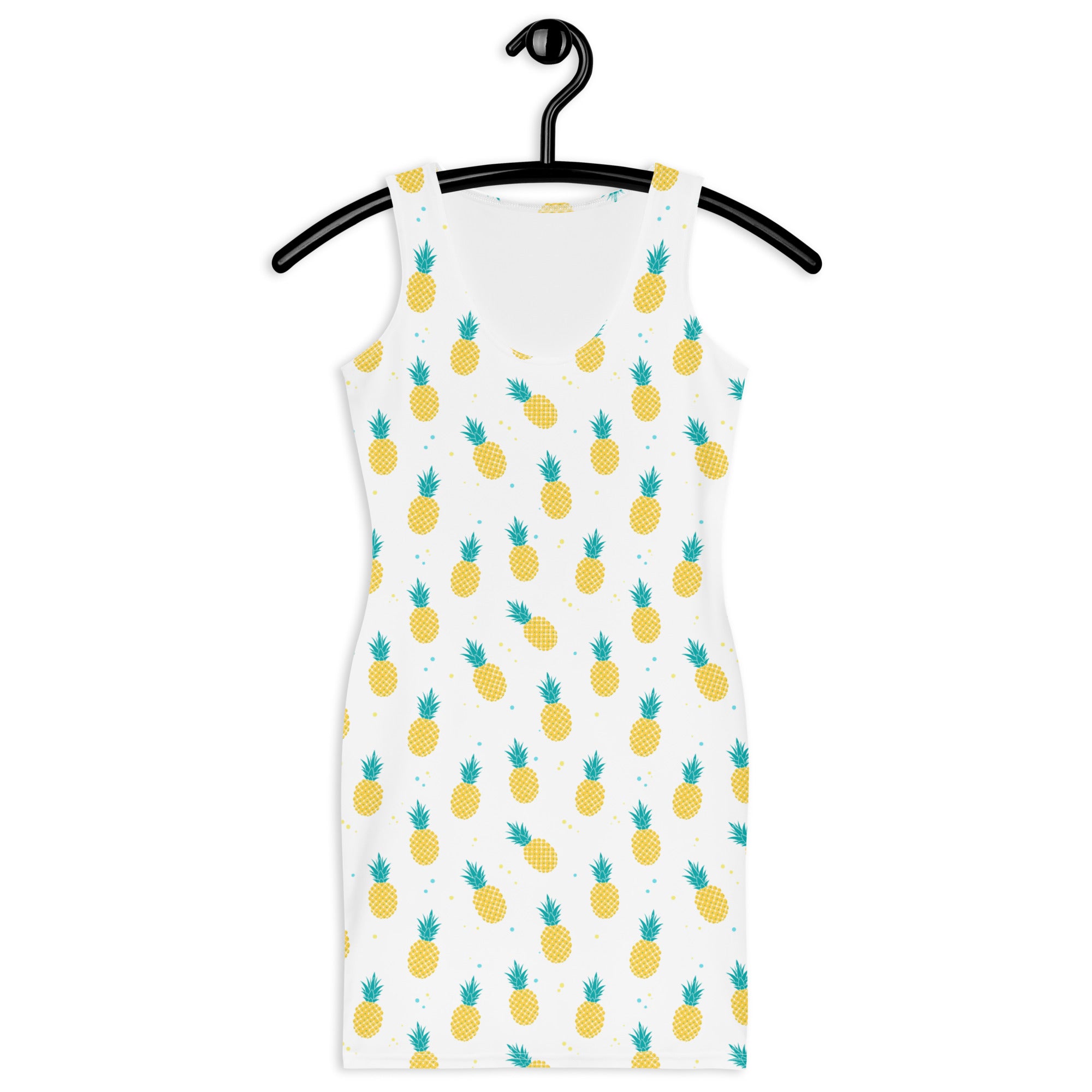 Aesthetic Summer Pineapple Print Beach Party Bodycon Dress