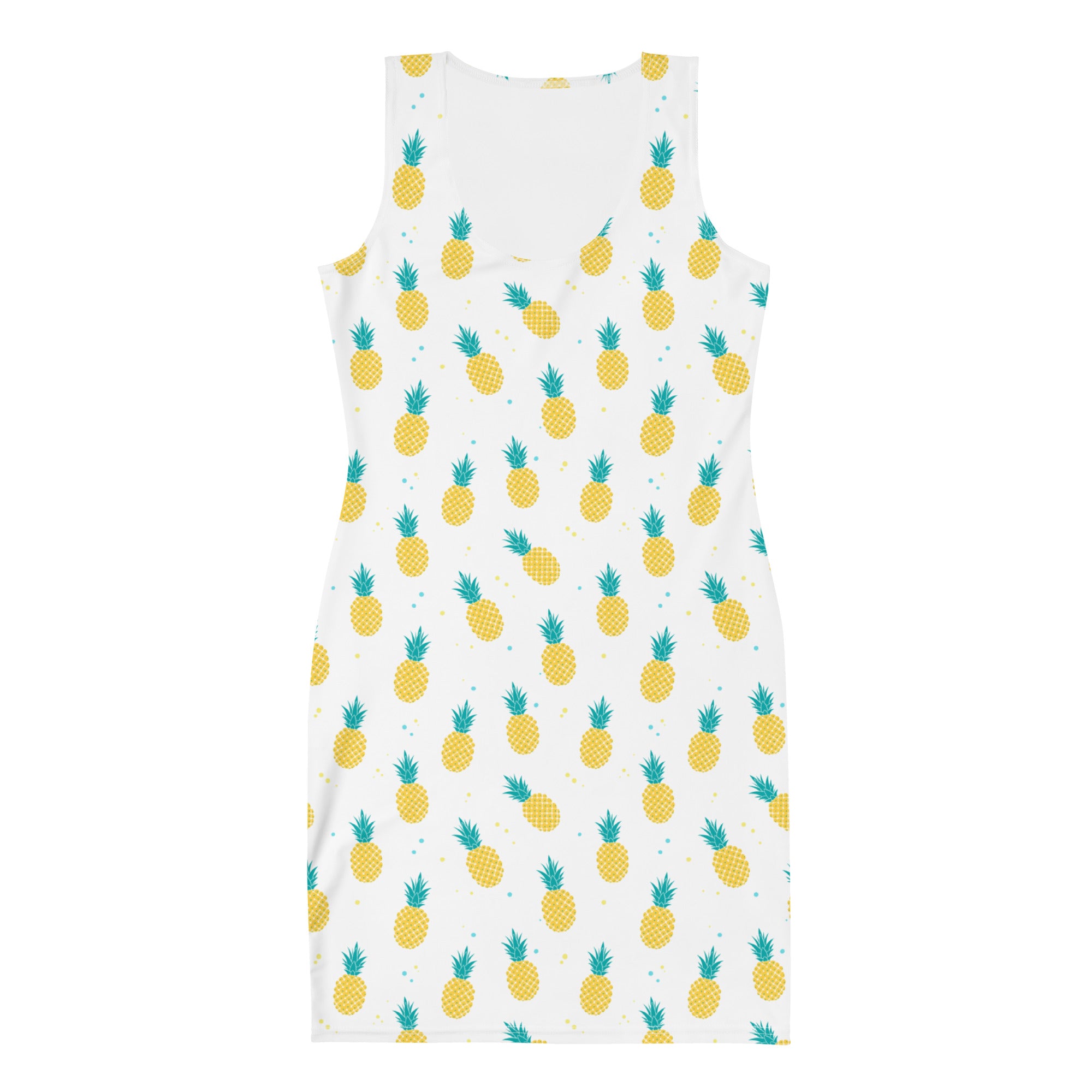 Aesthetic Summer Pineapple Print Beach Party Bodycon Dress