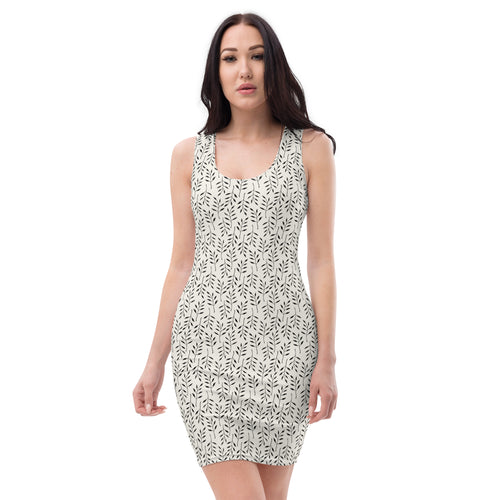 Chic Botanical Summer Bodycon Mini Dress