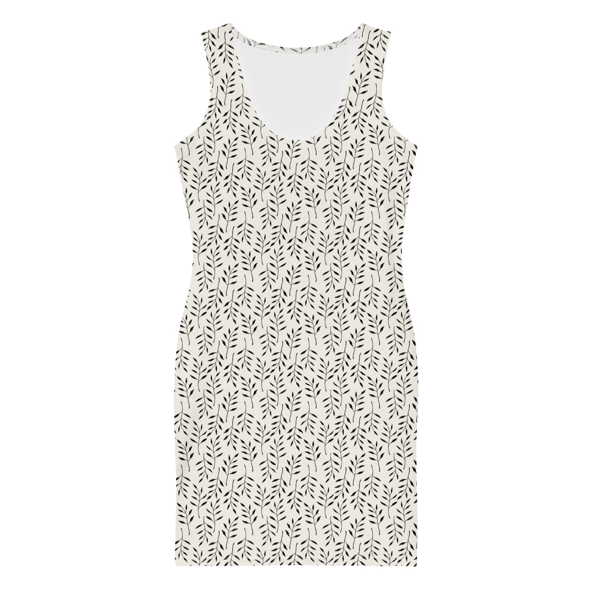 Chic Botanical Summer Bodycon Mini Dress