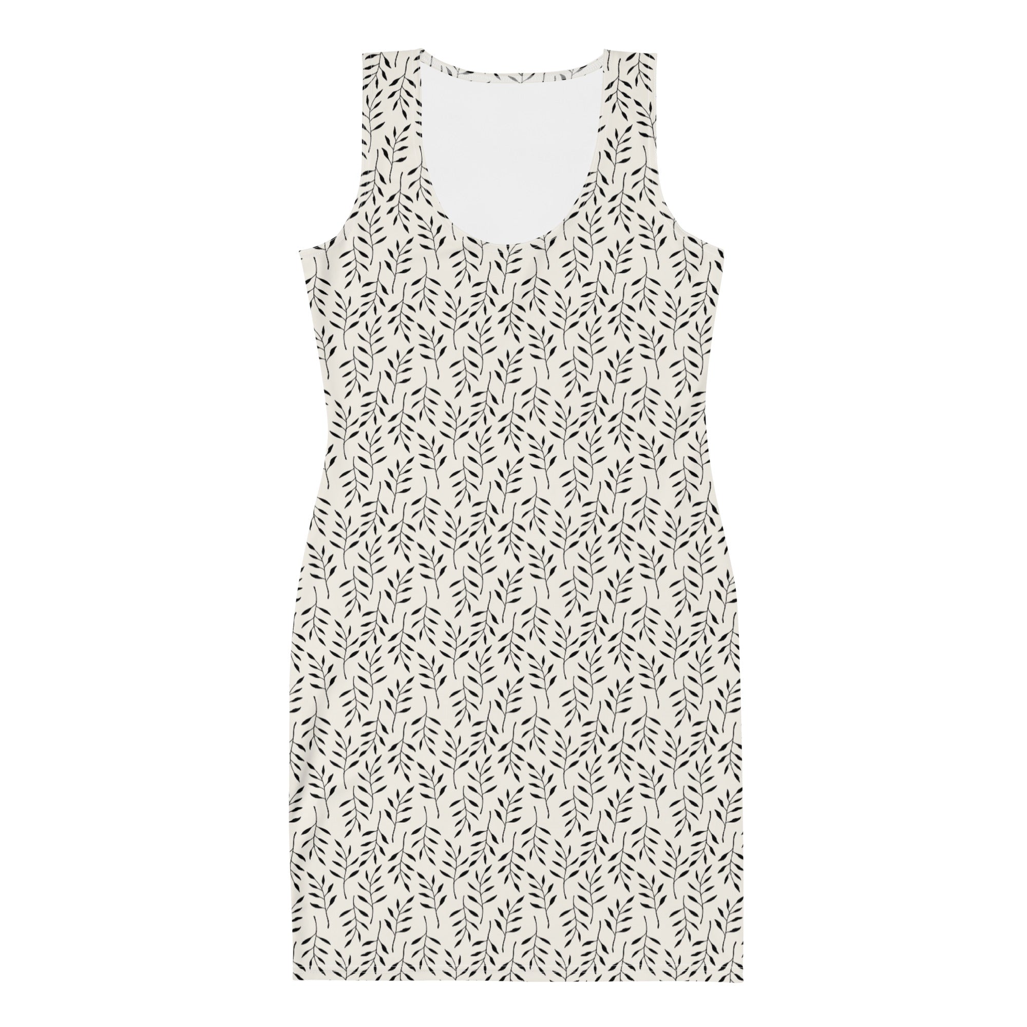 Chic Botanical Summer Bodycon Mini Dress