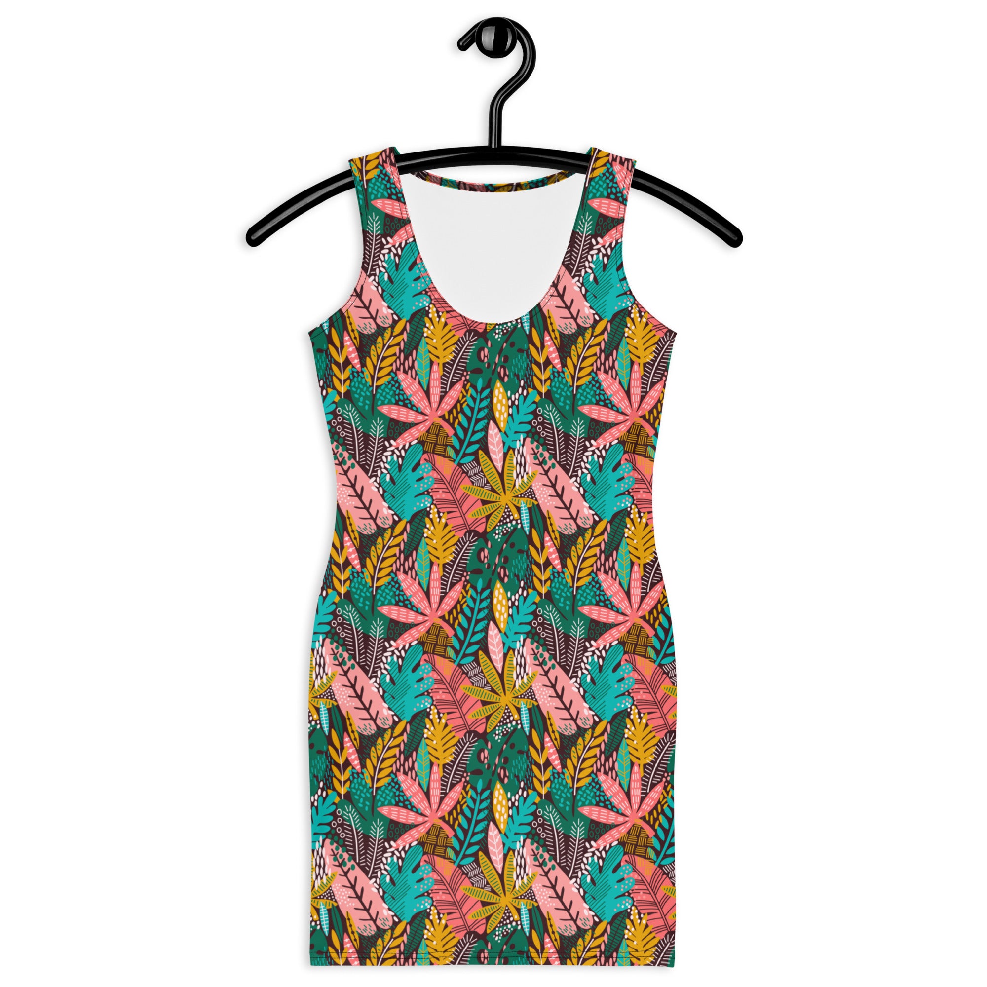 Jennifer leaves pattern Inspired Jungle Leaves Print Bodycon Dress