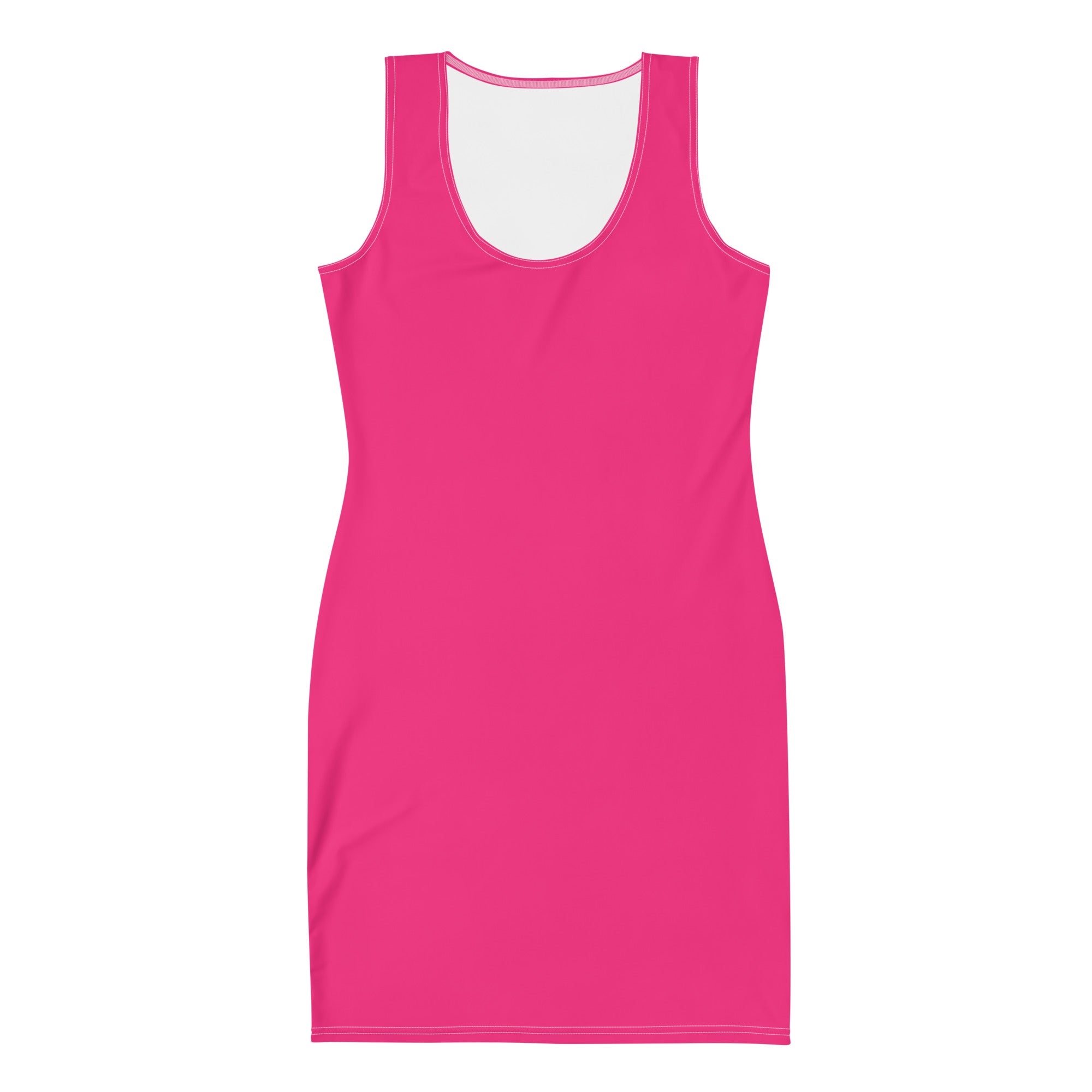 Preppy Hot Pink Bodycon Mini Tank Dress