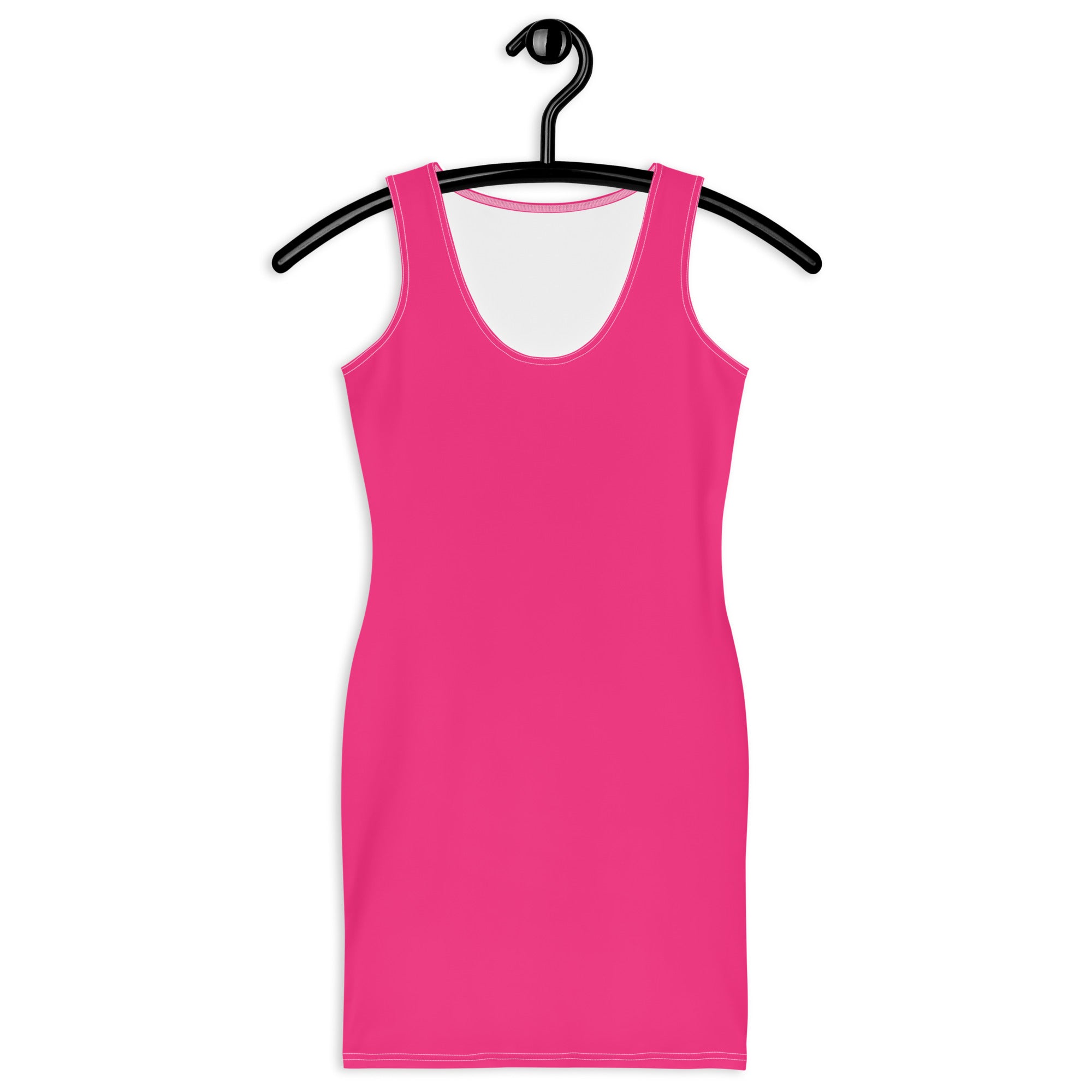 Preppy Hot Pink Bodycon Mini Tank Dress
