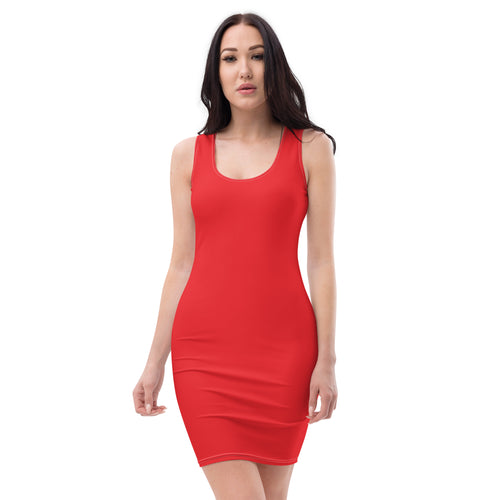 Plain Cherry Red Bodycon Mini Tank Dress